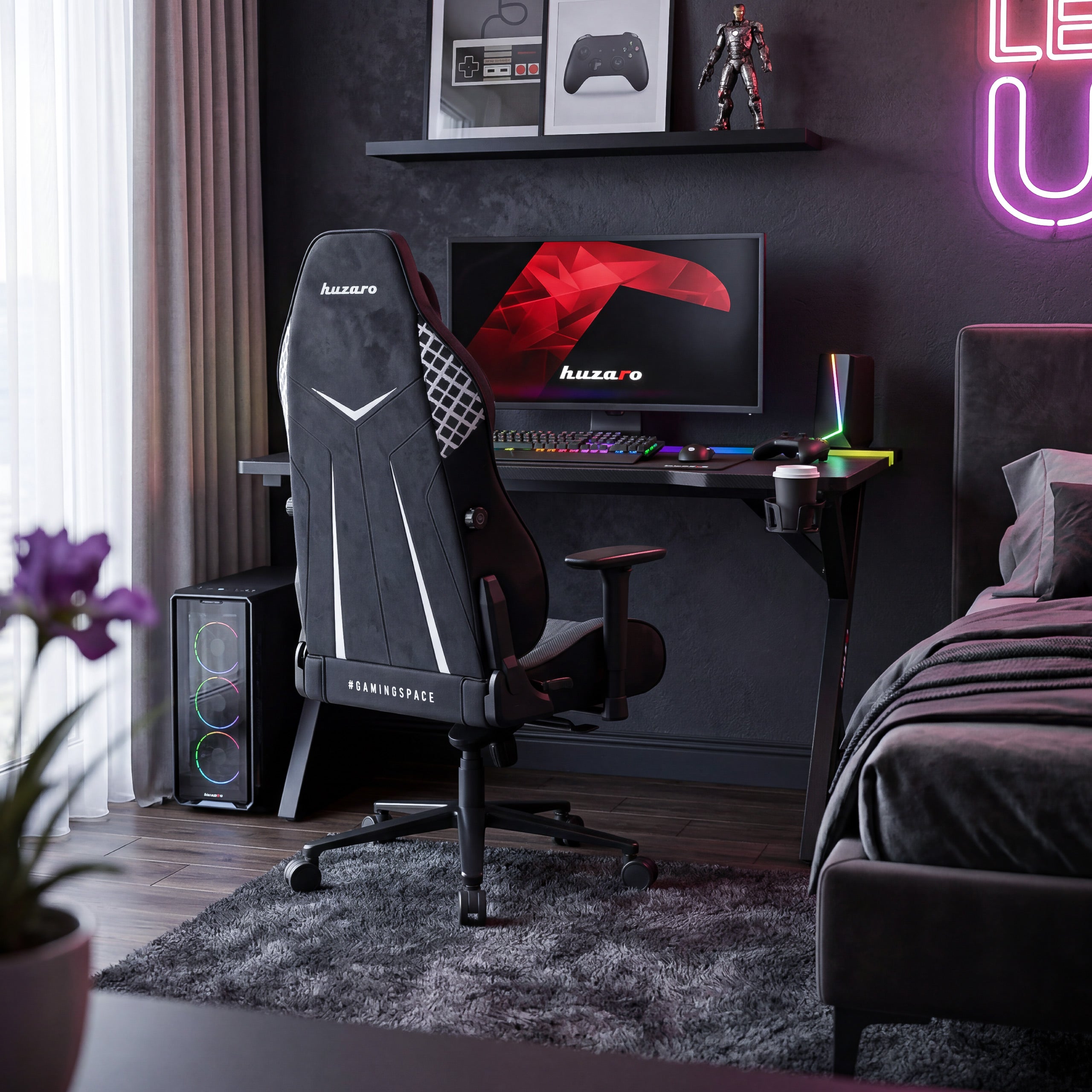 Scrivania da gaming con illuminazione LED Hero 2.4 RGB Black