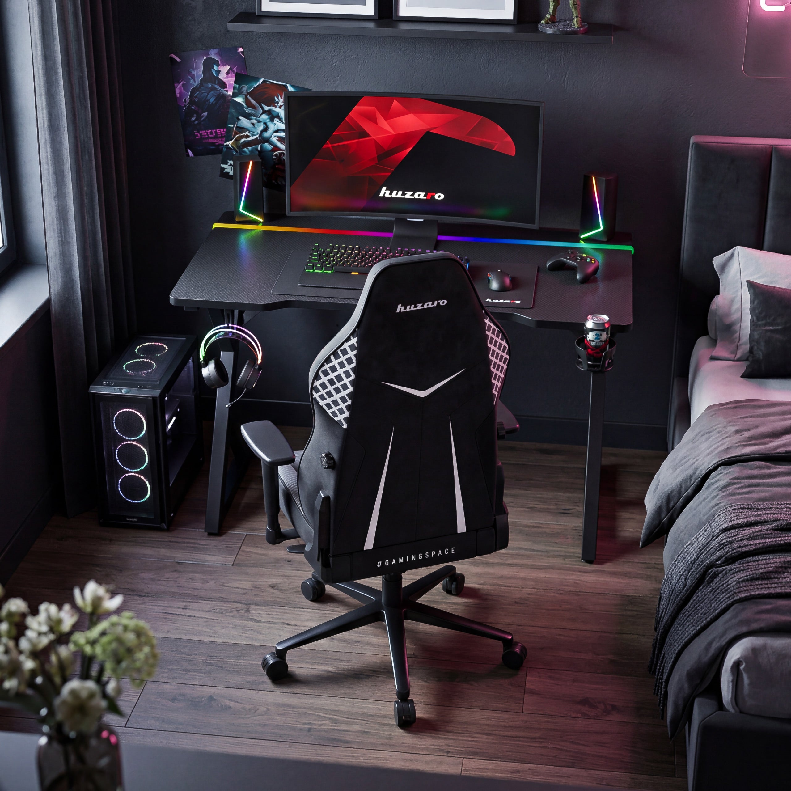 Scrivania da gaming con illuminazione LED Hero 2.4 RGB Black