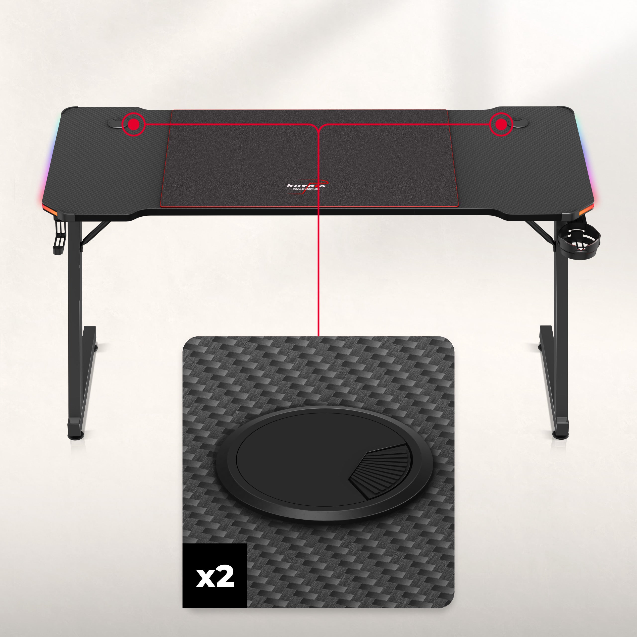 Scrivania da gaming Huzaro Hero 3.3 RGB 140 cm
