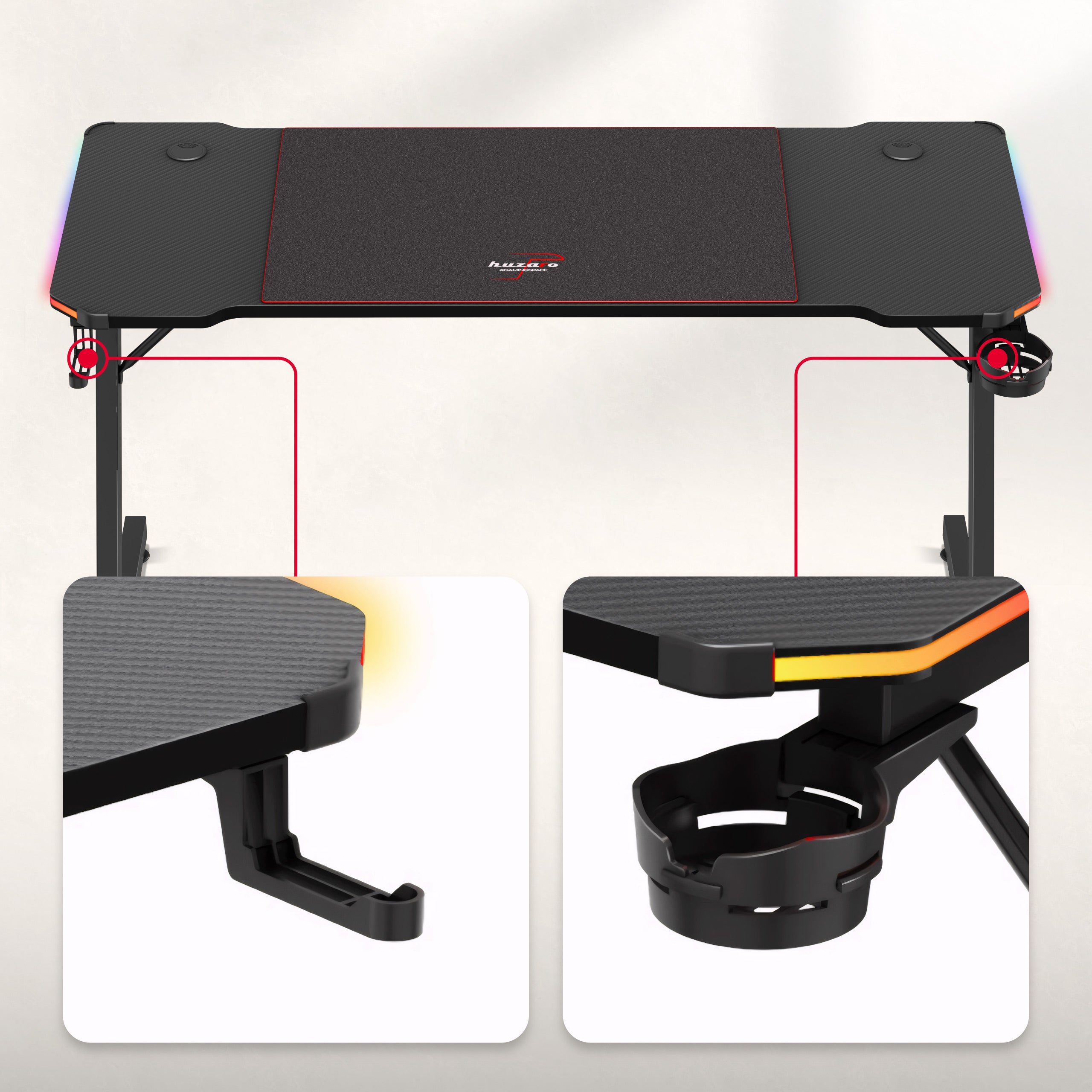 Scrivania da gaming Huzaro Hero 3.3 RGB 140 cm
