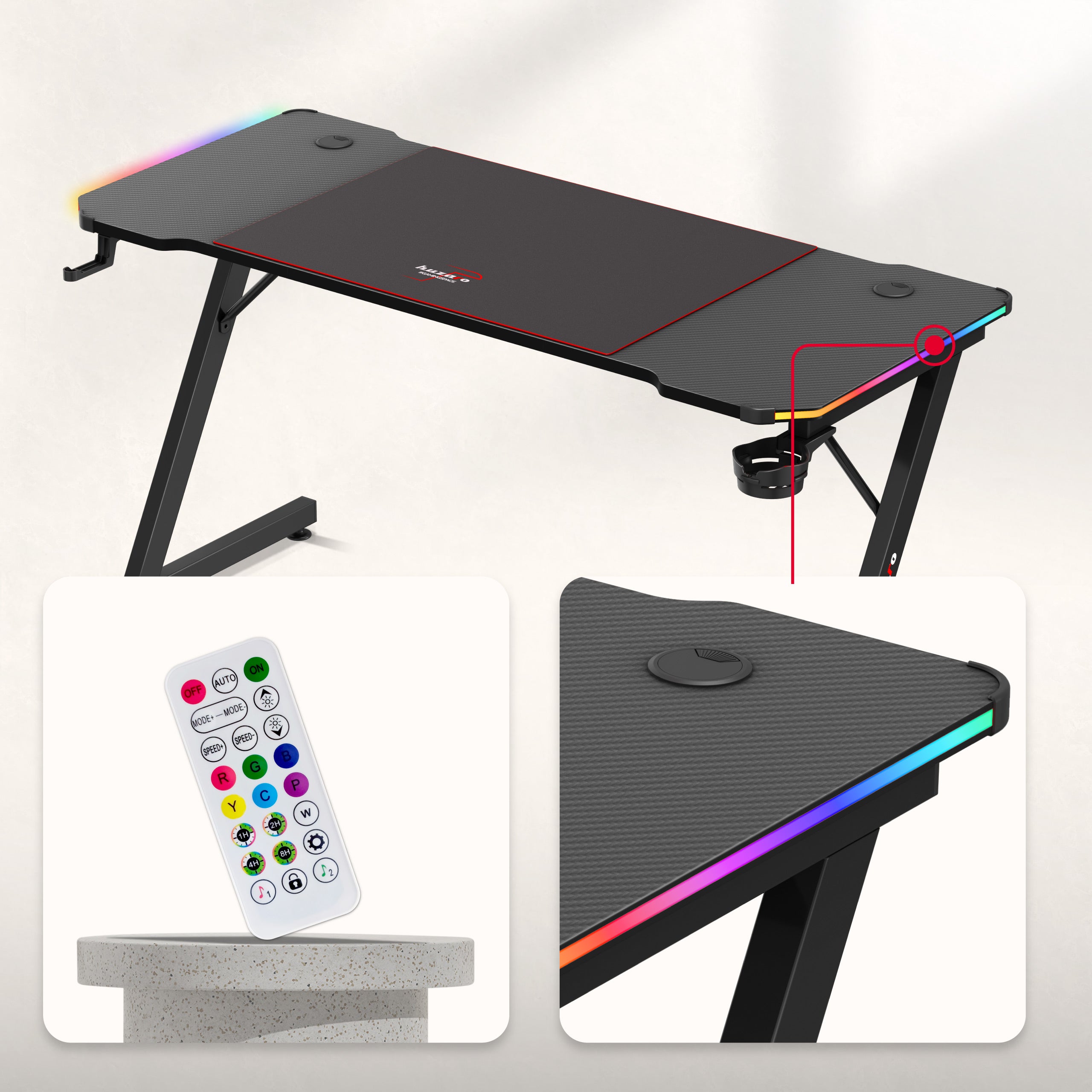 Scrivania da gaming Huzaro Hero 3.3 RGB 140 cm