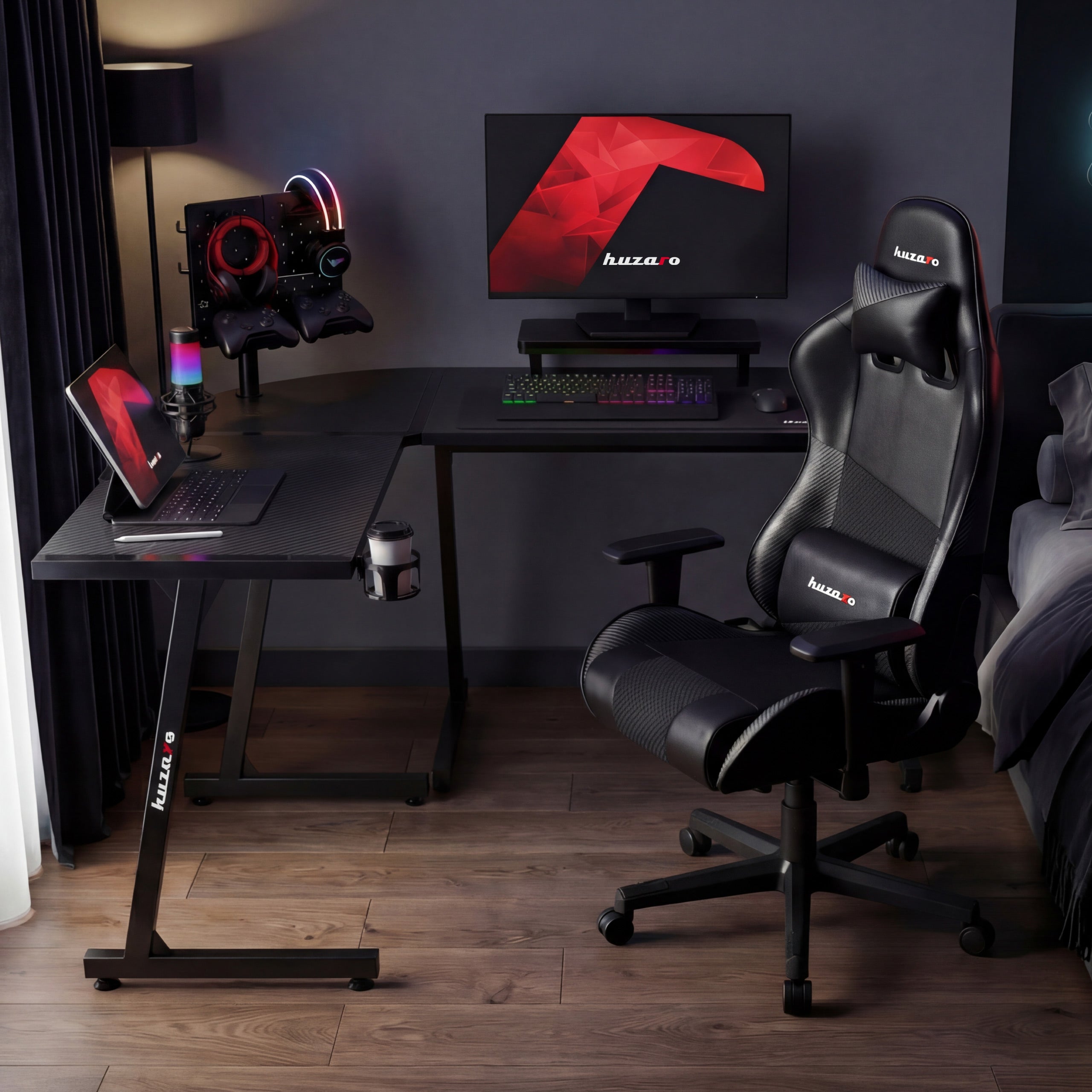 Scrivania da gaming Huzaro Hero 6.0 Black 147 cm