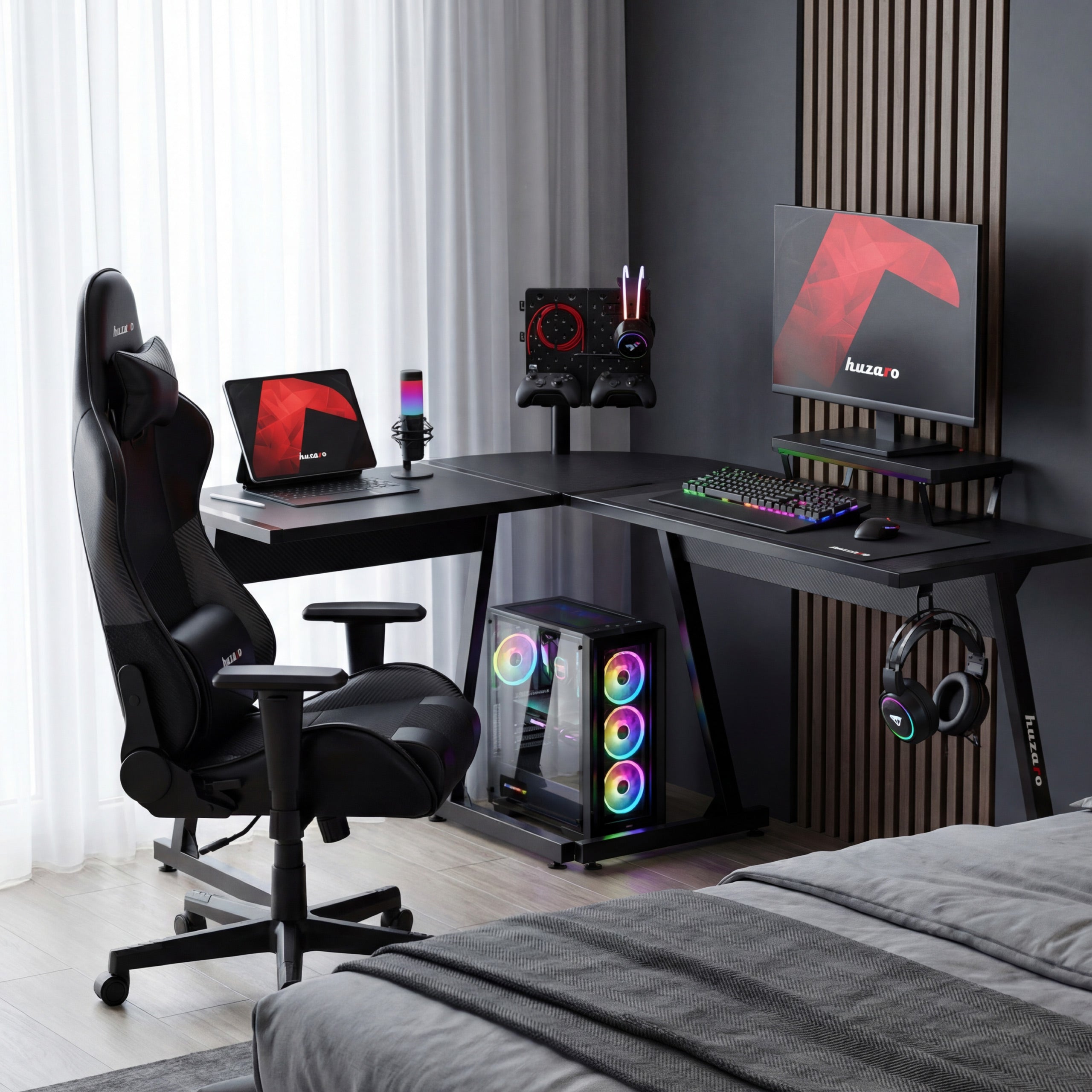 Scrivania da gaming Huzaro Hero 6.0 Black 147 cm