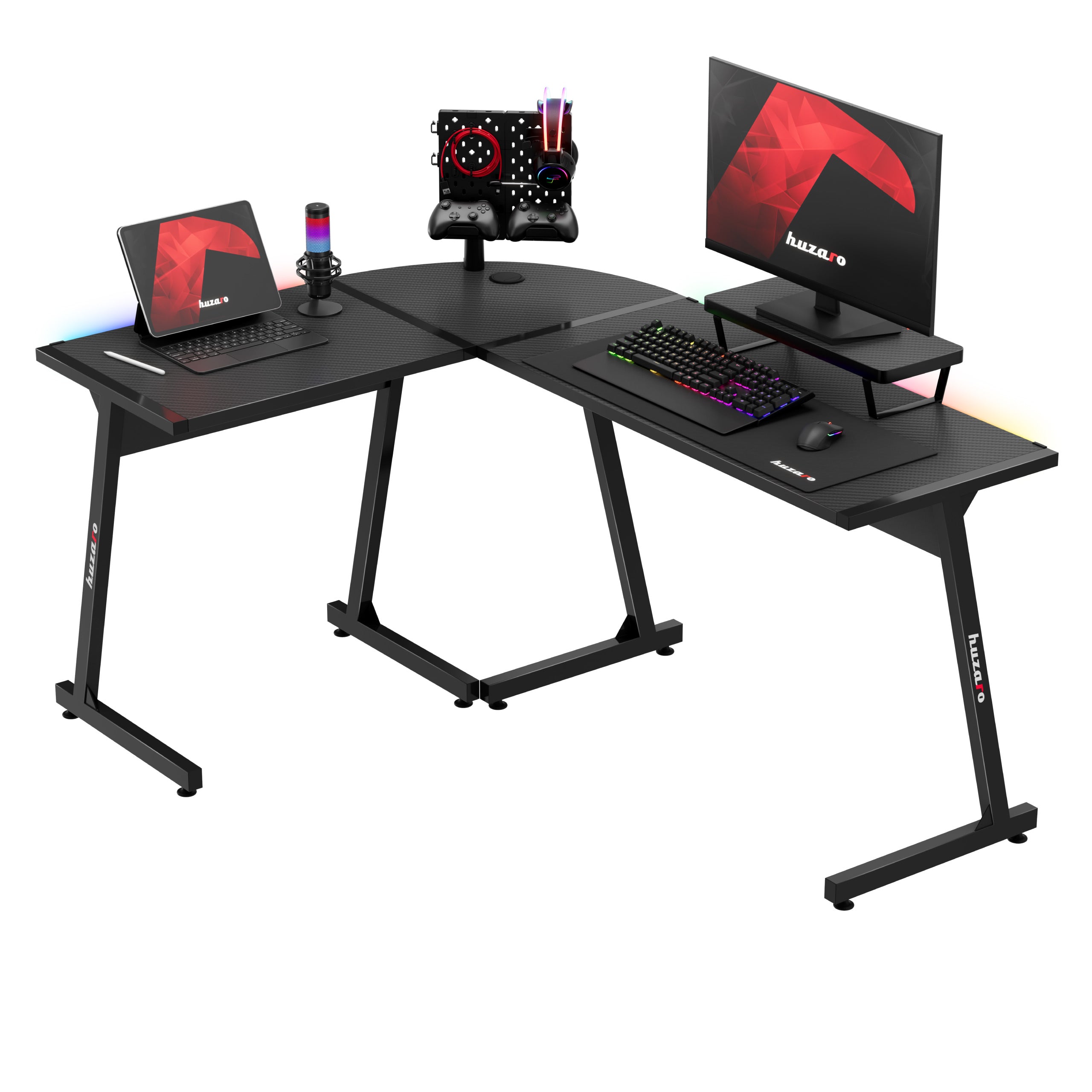 Scrivania da gaming HUZARO HERO 6.0 Black RGB Smart 147 cm
