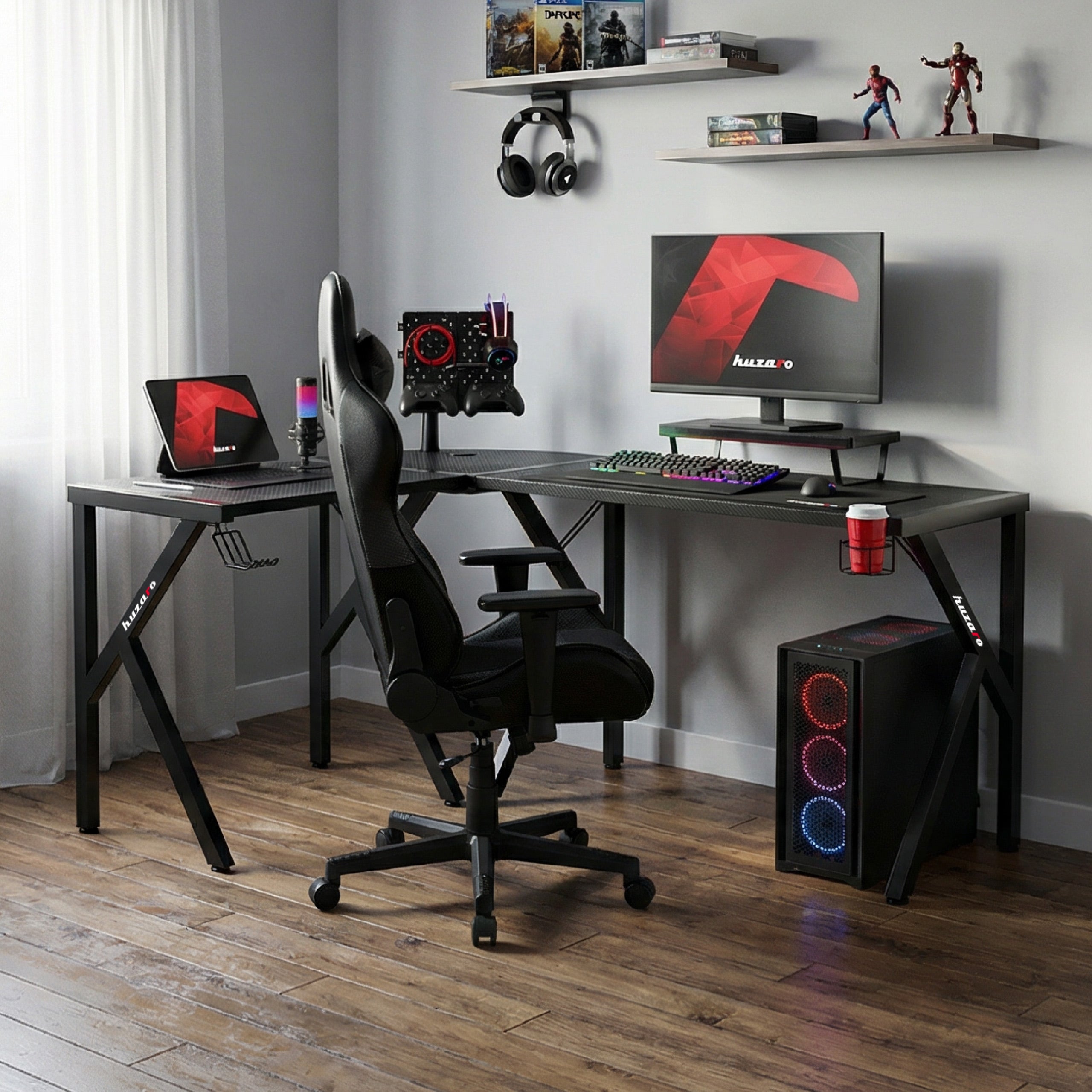 Scrivania da gaming Huzaro Hero 6.3 Black 154 cm