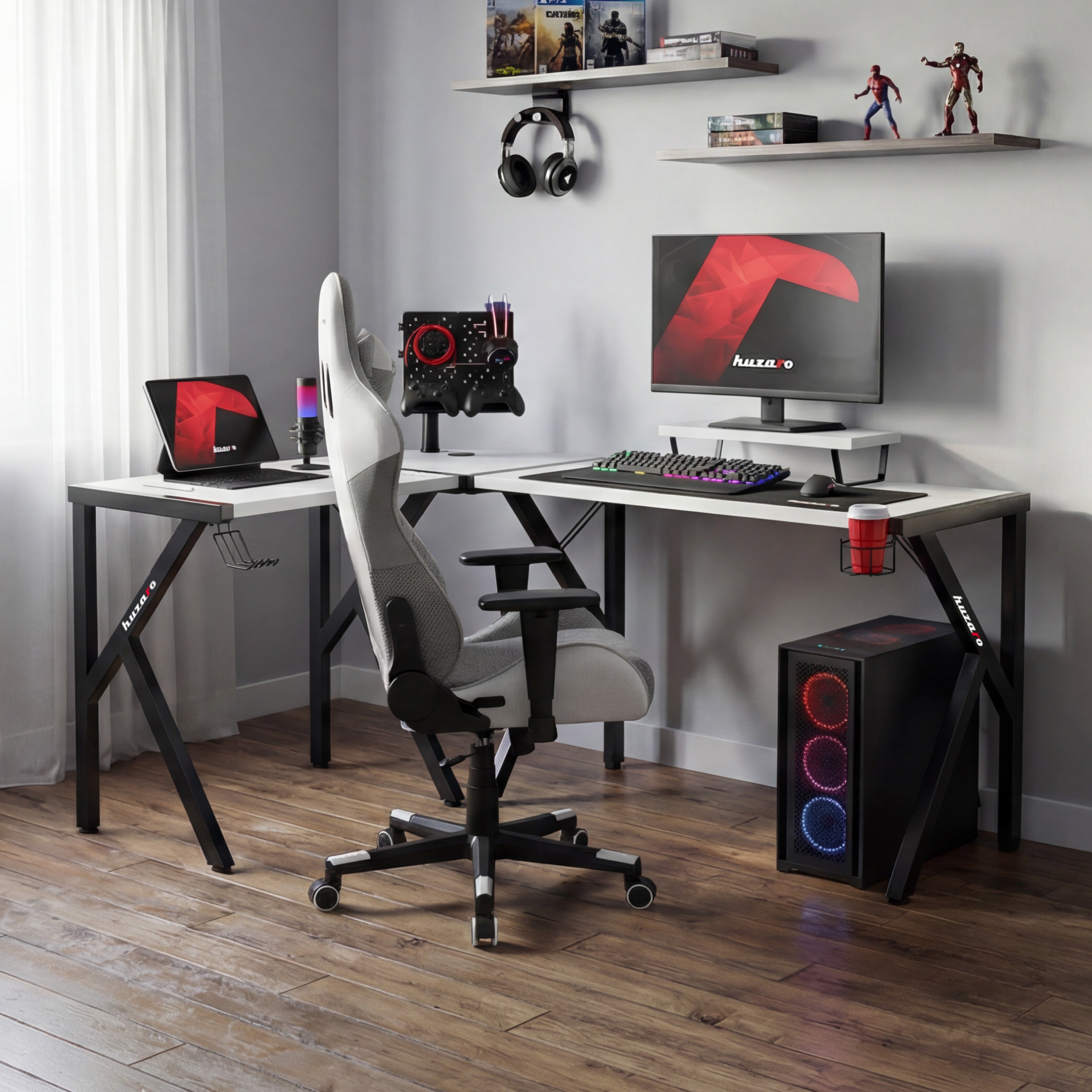 Scrivania da gaming Huzaro Hero 6.3 White 154 cm