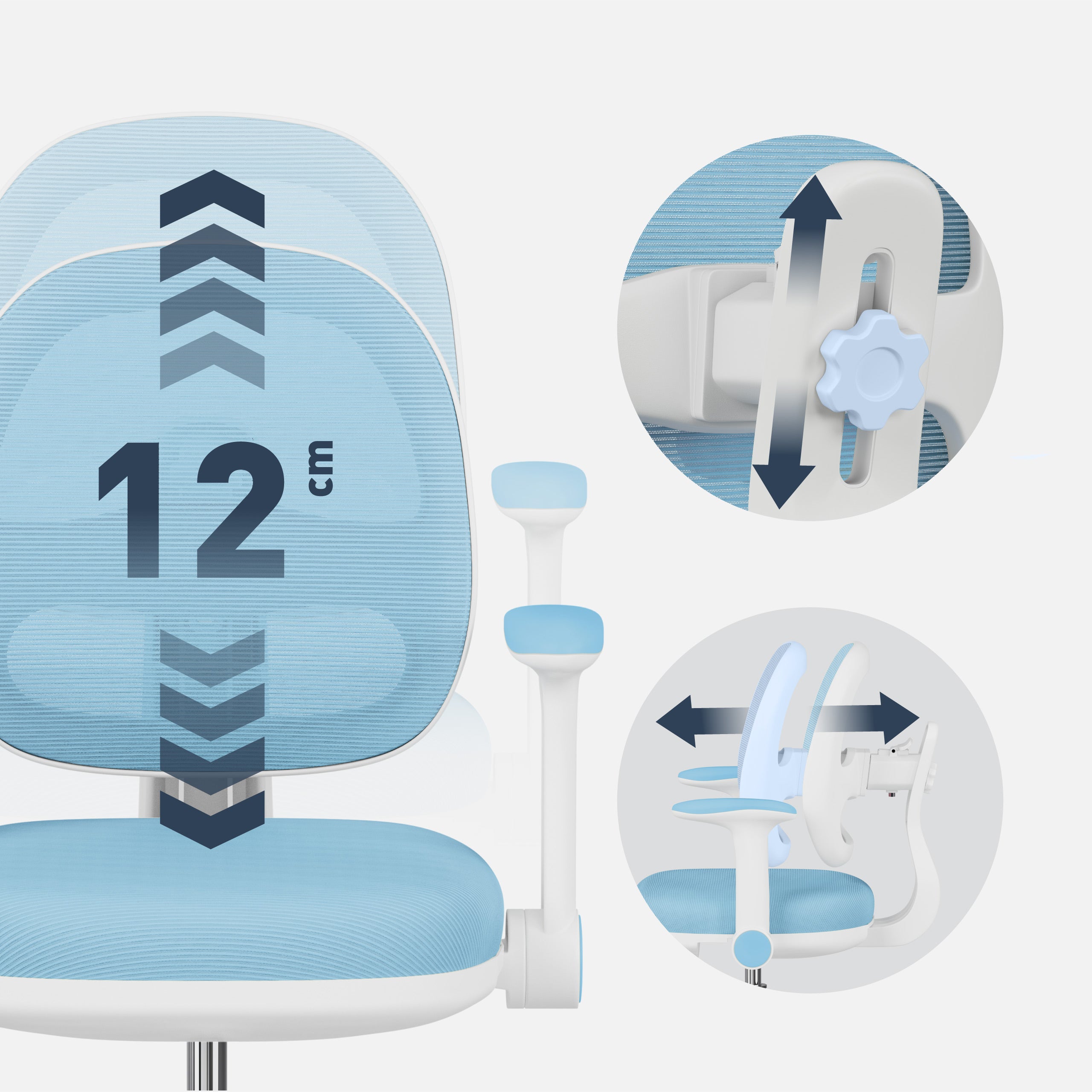 Poltrona da scrivania ergonomica per bambini Mark Adler Junior 3.6 Blue