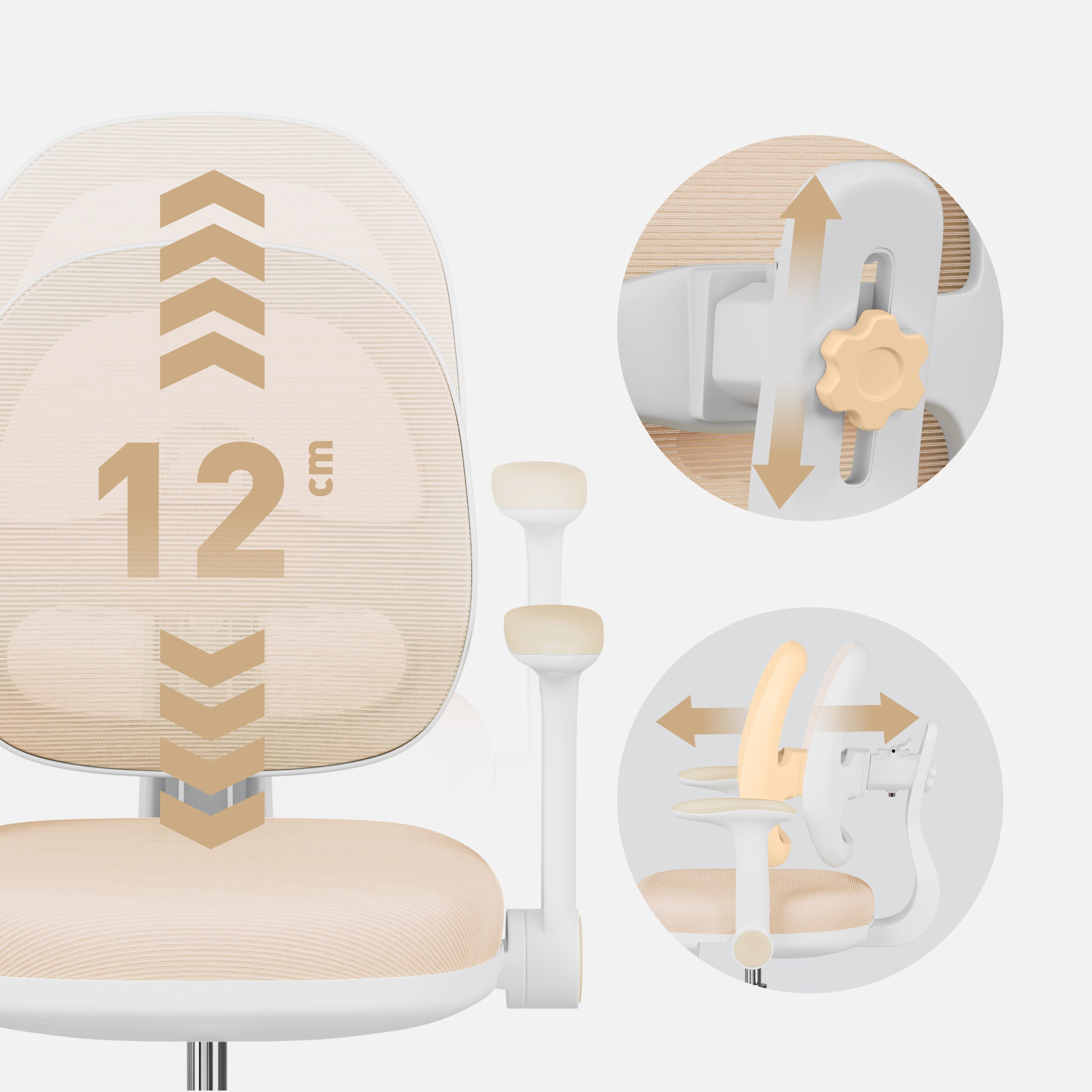 Poltrona da scrivania ergonomica per bambini Mark Adler Junior 3.6 Beige