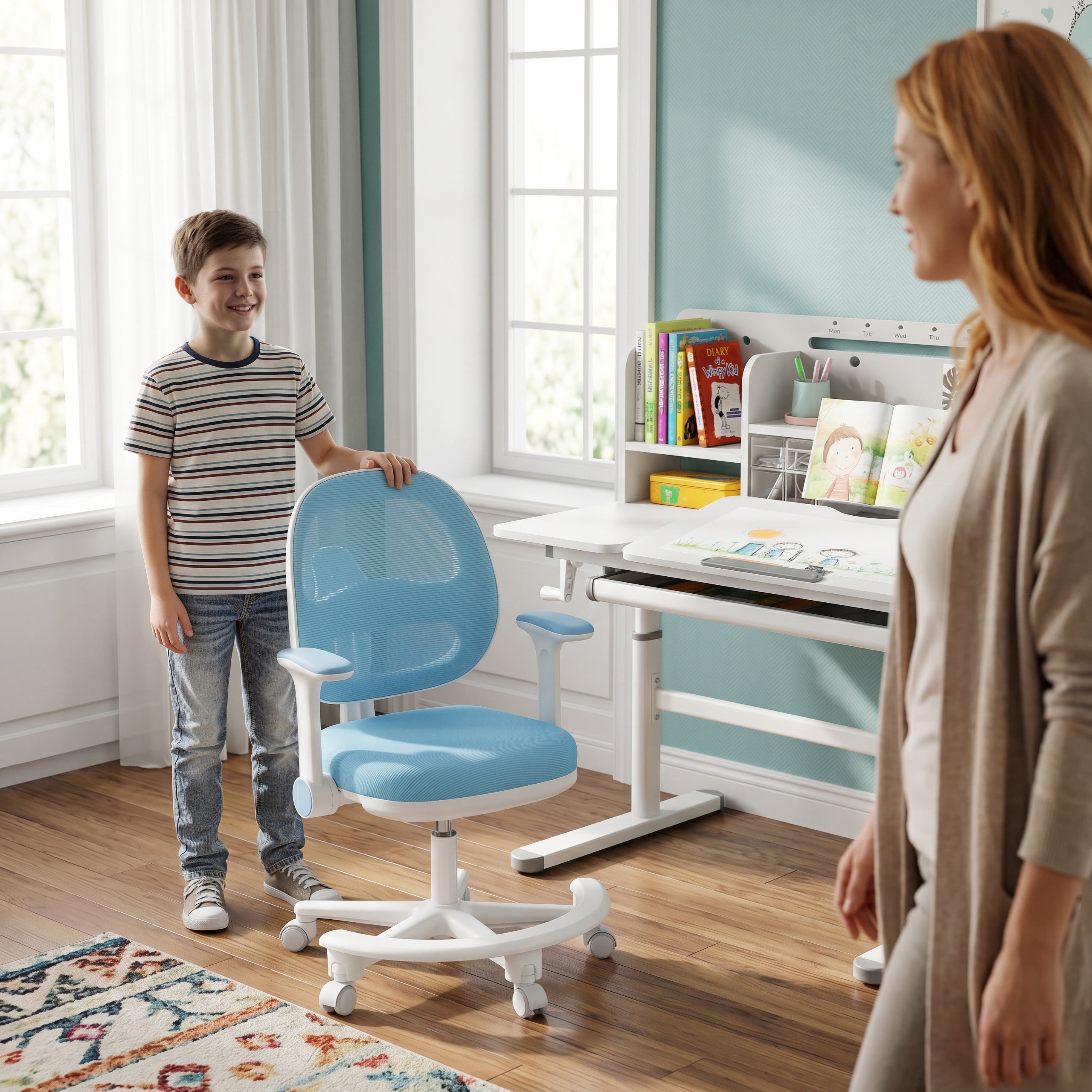 Poltrona da scrivania ergonomica per bambini Mark Adler Junior 3.6 Blue