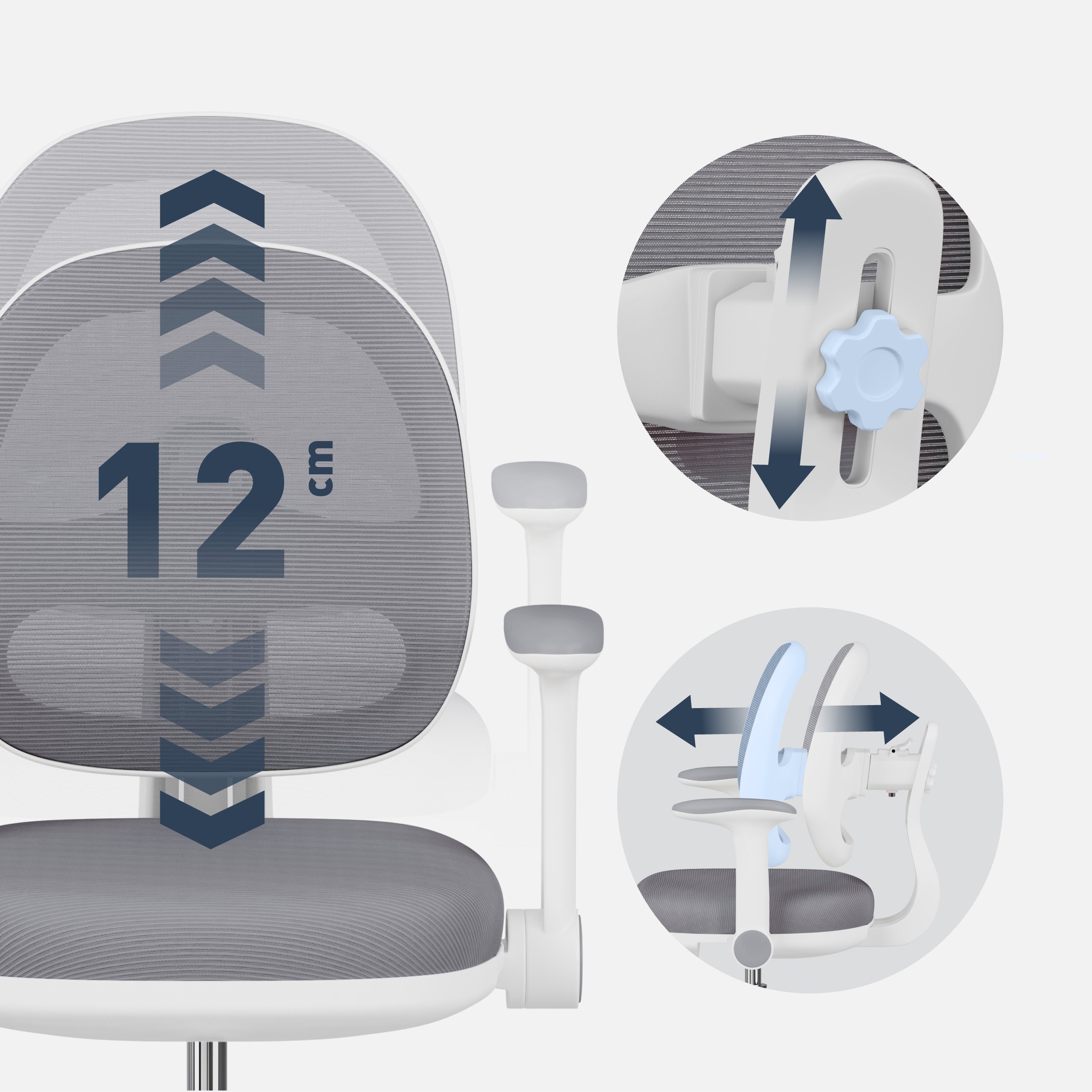 Poltrona da scrivania ergonomica per bambini Mark Adler Junior 3.6 Grey