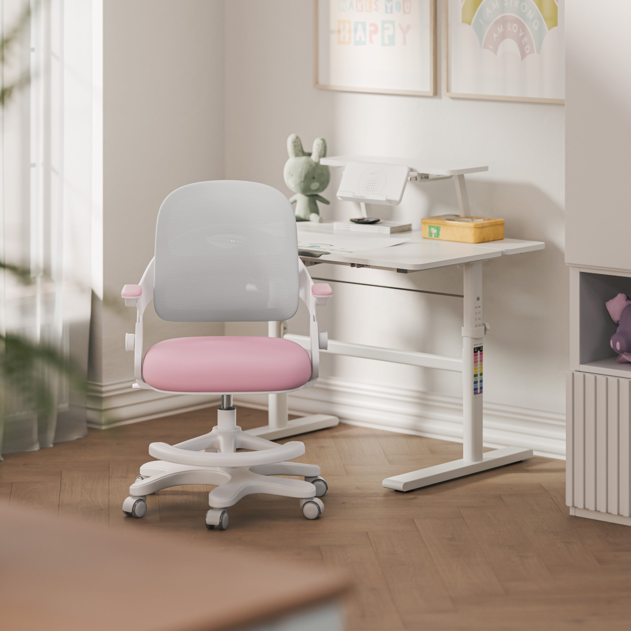Poltrona da scrivania per bambini Mark Adler Junior 4.3 Rosa-grigio