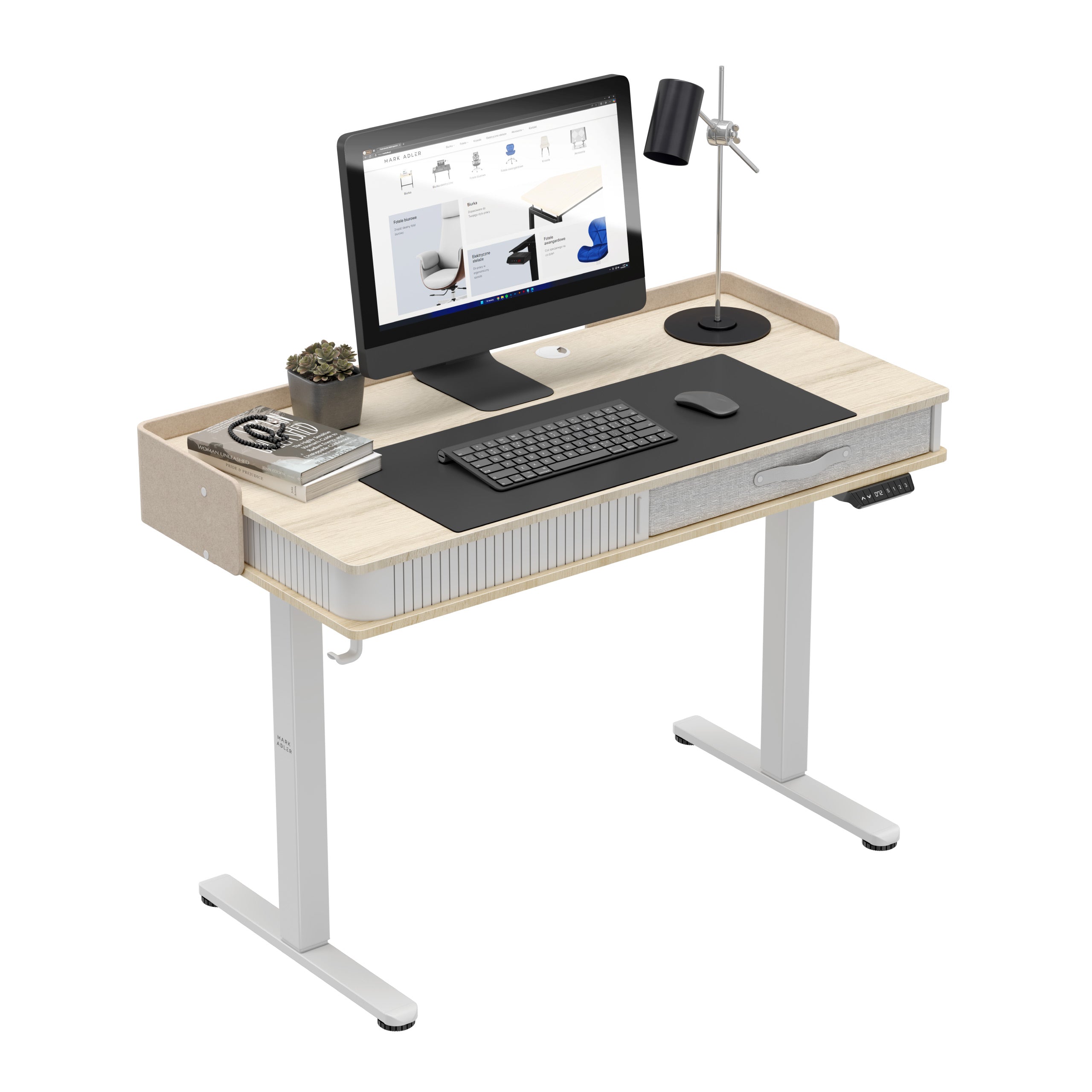 Scrivania regolabile elettricamente Mark Adler Leader 8.0 White 120 cm