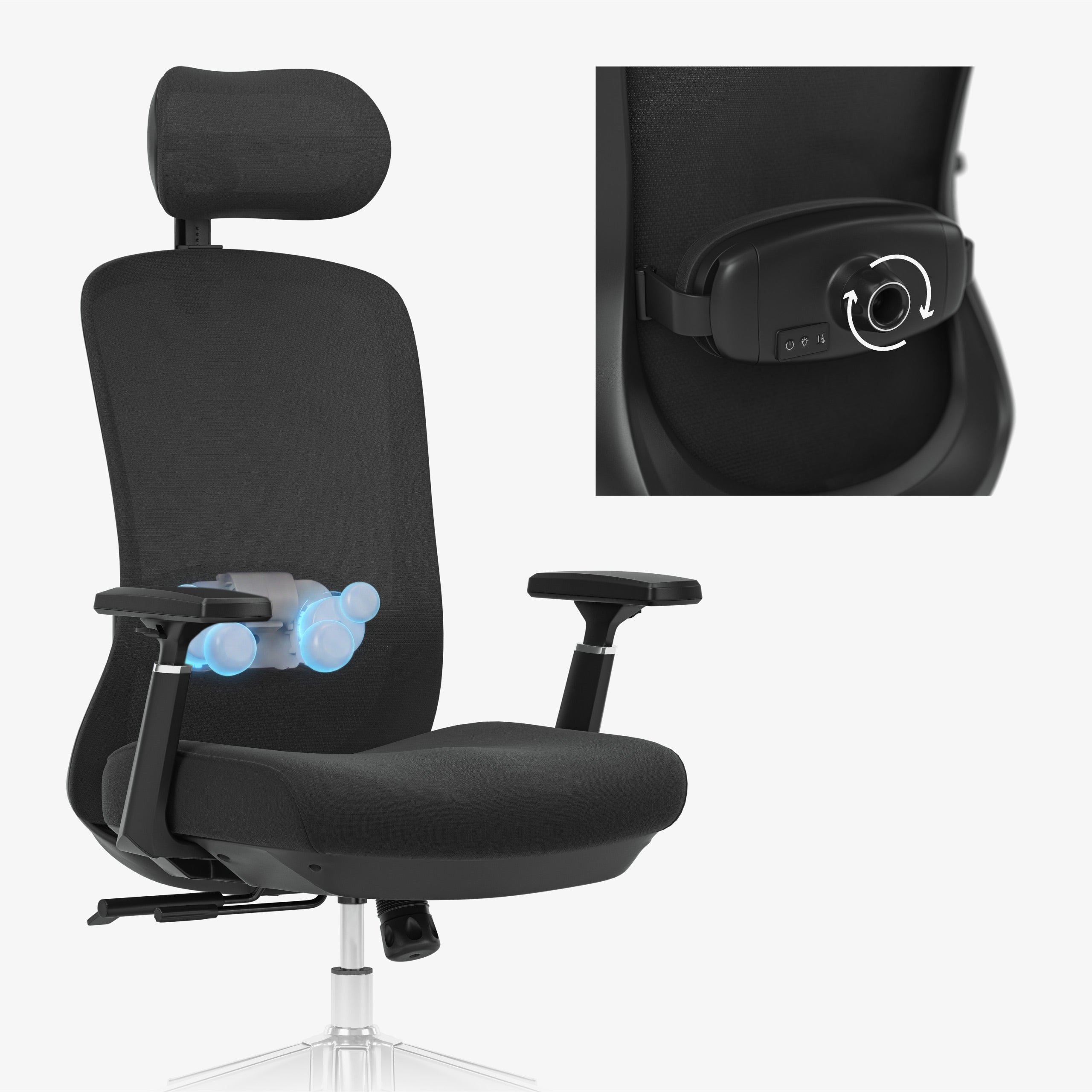 Poltrona da ufficio con funzione massaggio Mark Adler Leadpro 6.0 Black