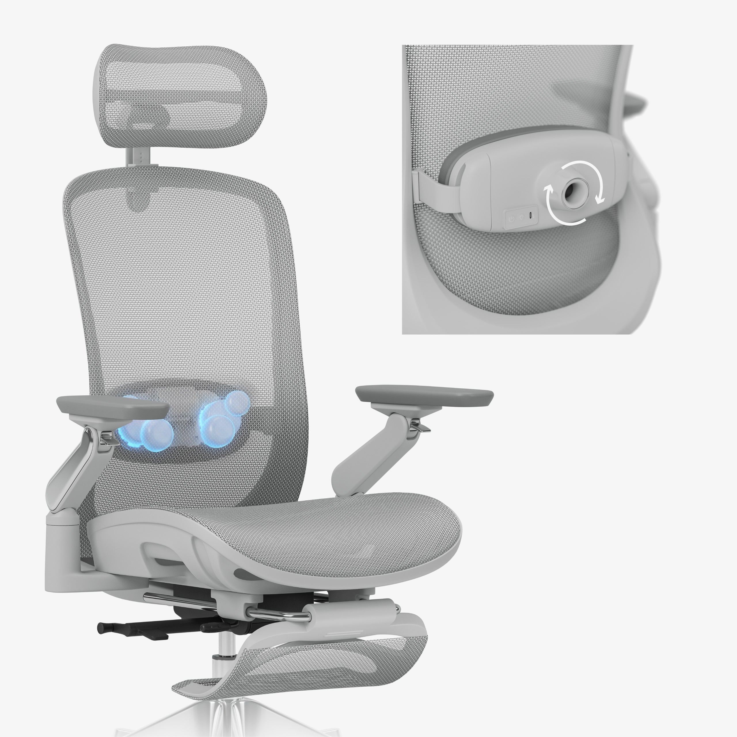 Poltrona ergonomica con funzione massaggio Mark Adler Leadpro 8.7 Grey