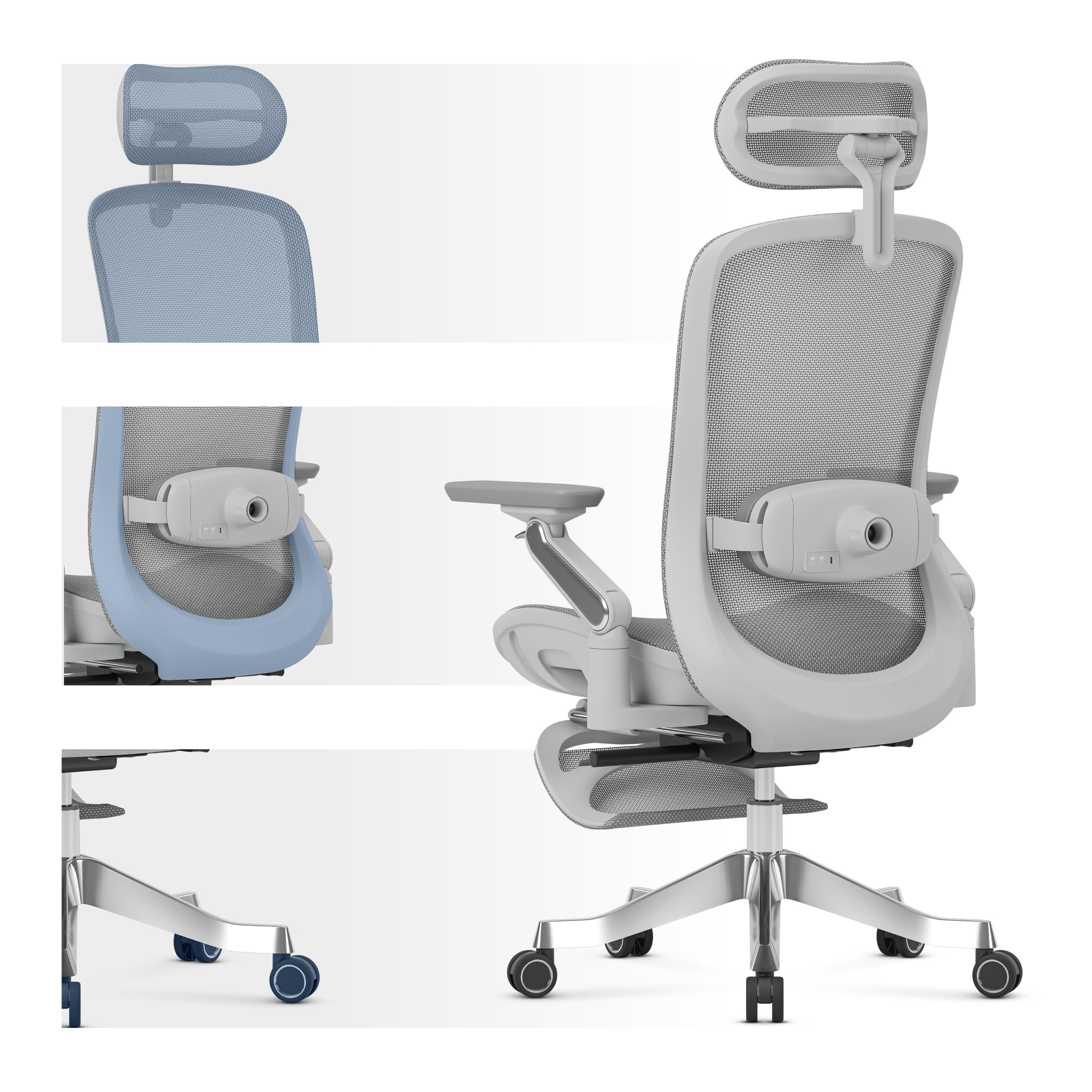 Poltrona ergonomica con funzione massaggio Mark Adler Leadpro 8.7 Grey