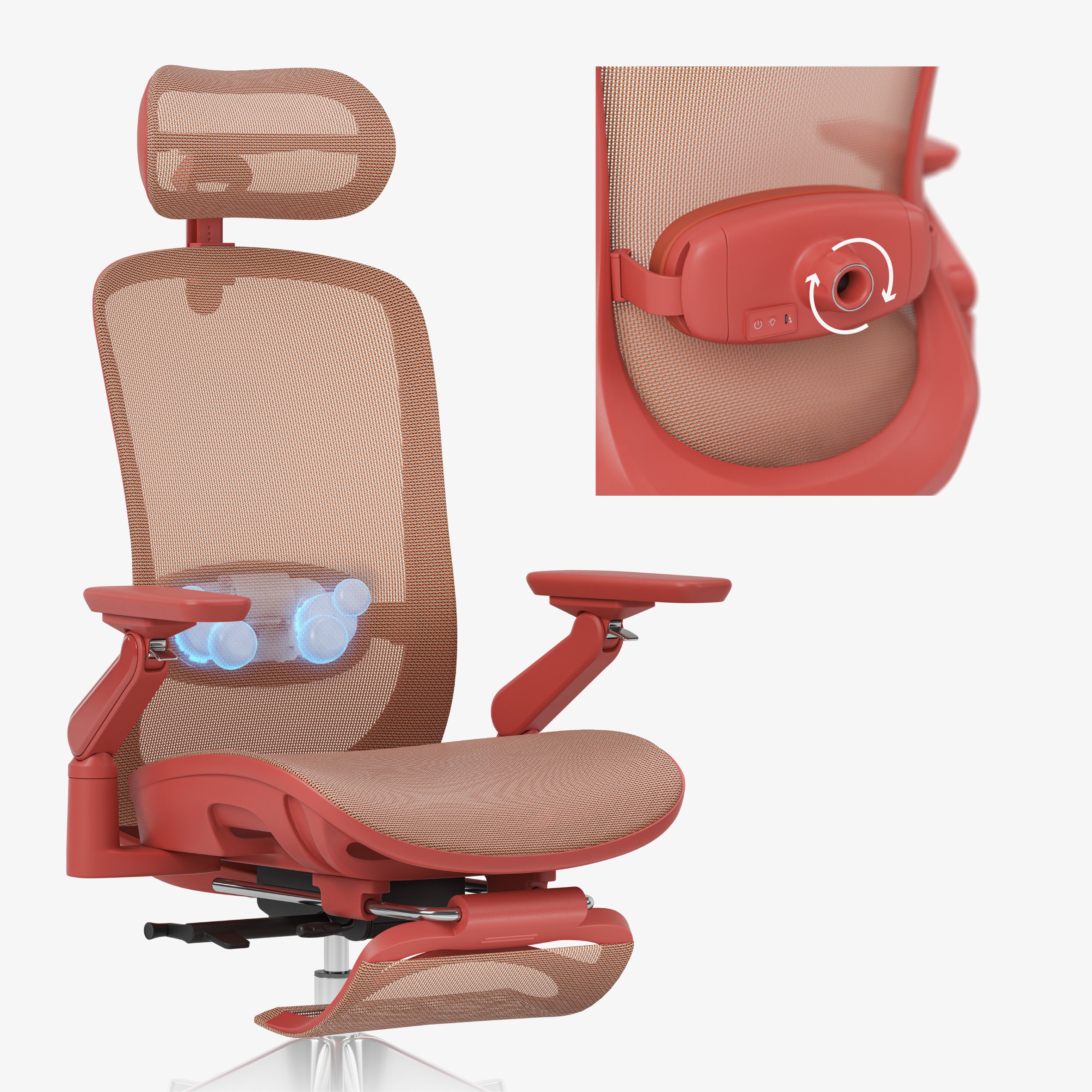 Poltrona ergonomica con funzione massaggio Mark Adler Leadpro 8.7 Red