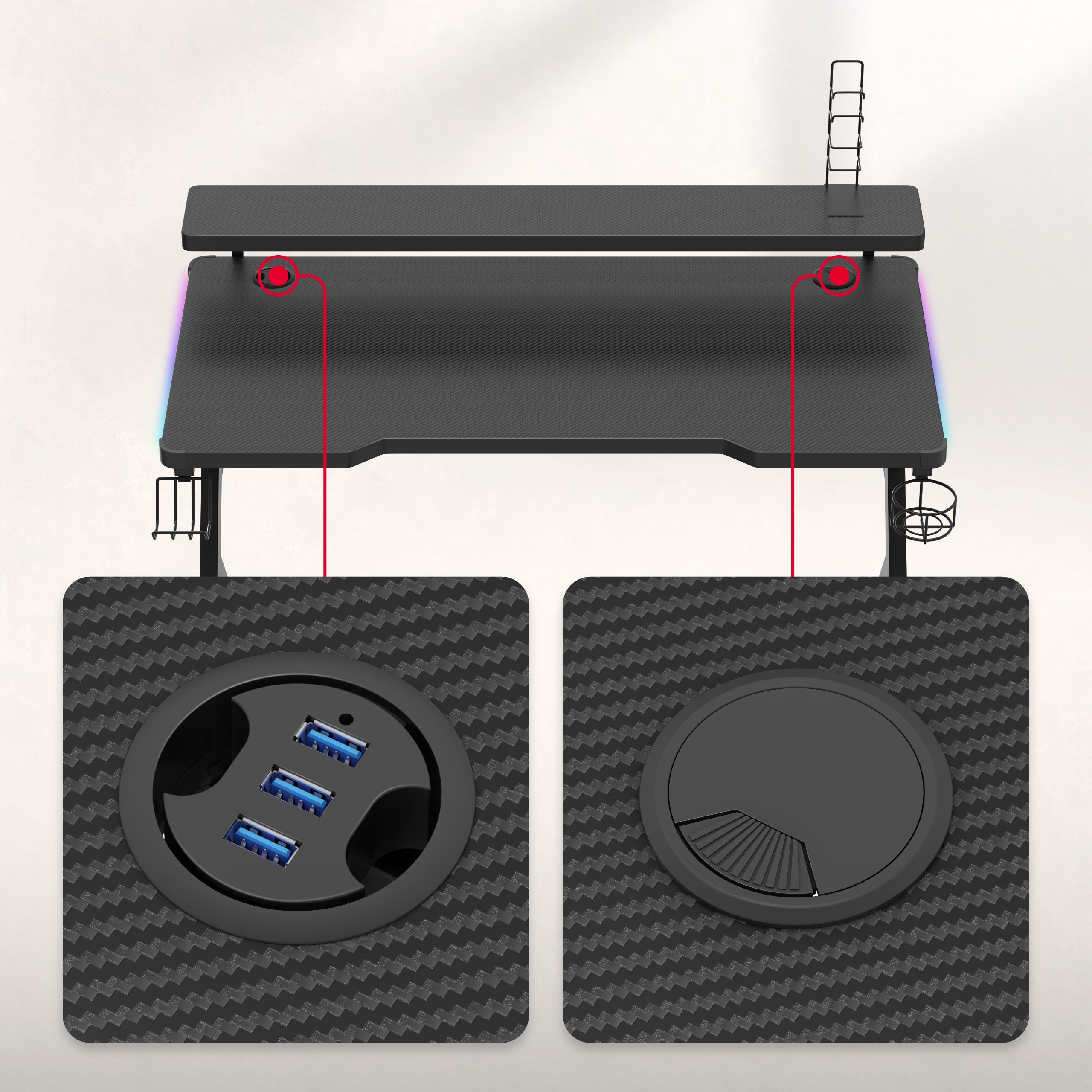 Hub USB e prese per cavi