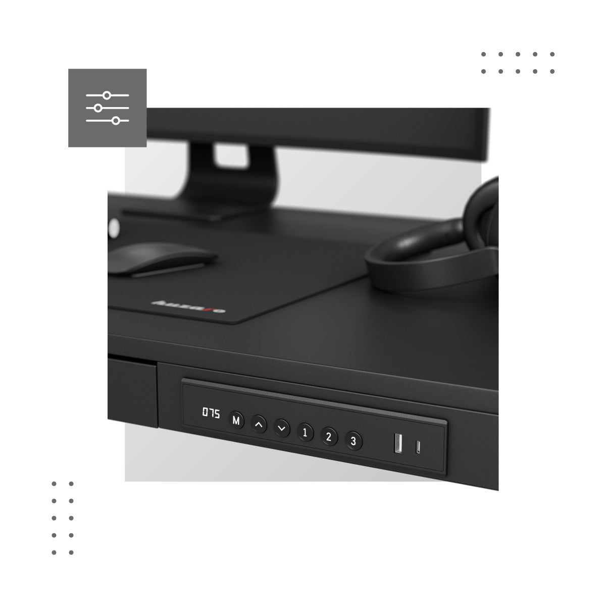 Pannello di controllo con 3 slot di memoria