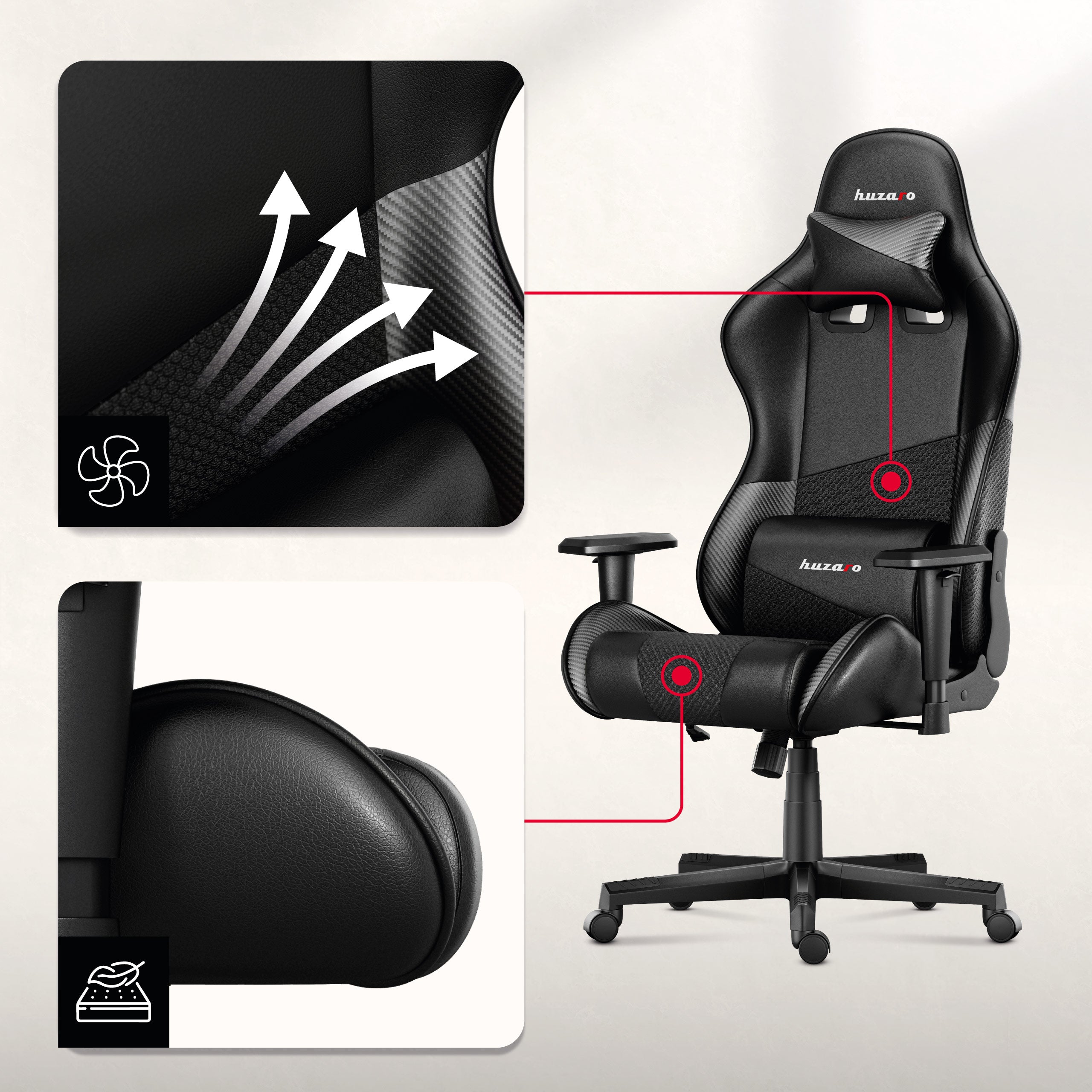 Poltrone da gaming in tessuto con tecnologia AIR.