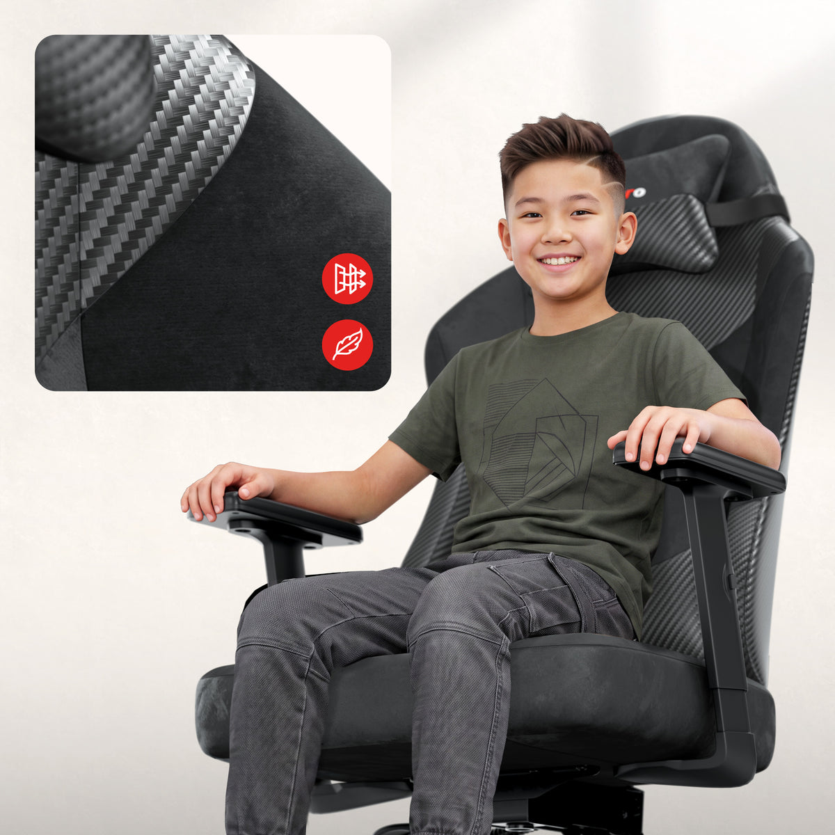 Sedia gaming per adolescenti Huzaro Ranger 5.7 Carbon Black