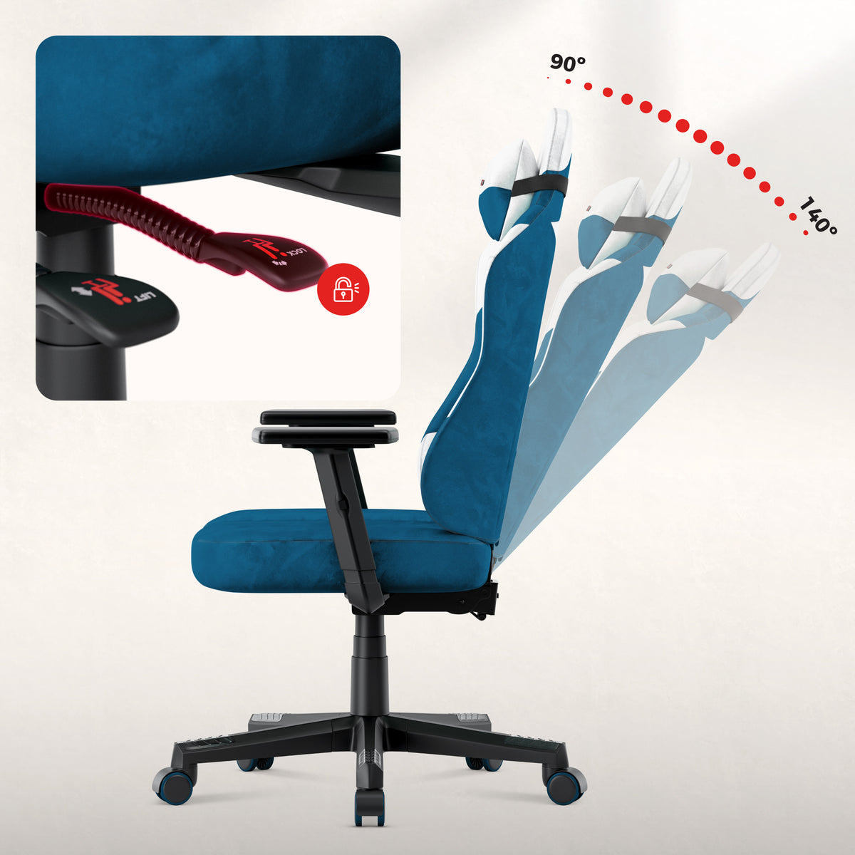 Sedia gaming per adolescenti Huzaro Ranger 5.7 Blu