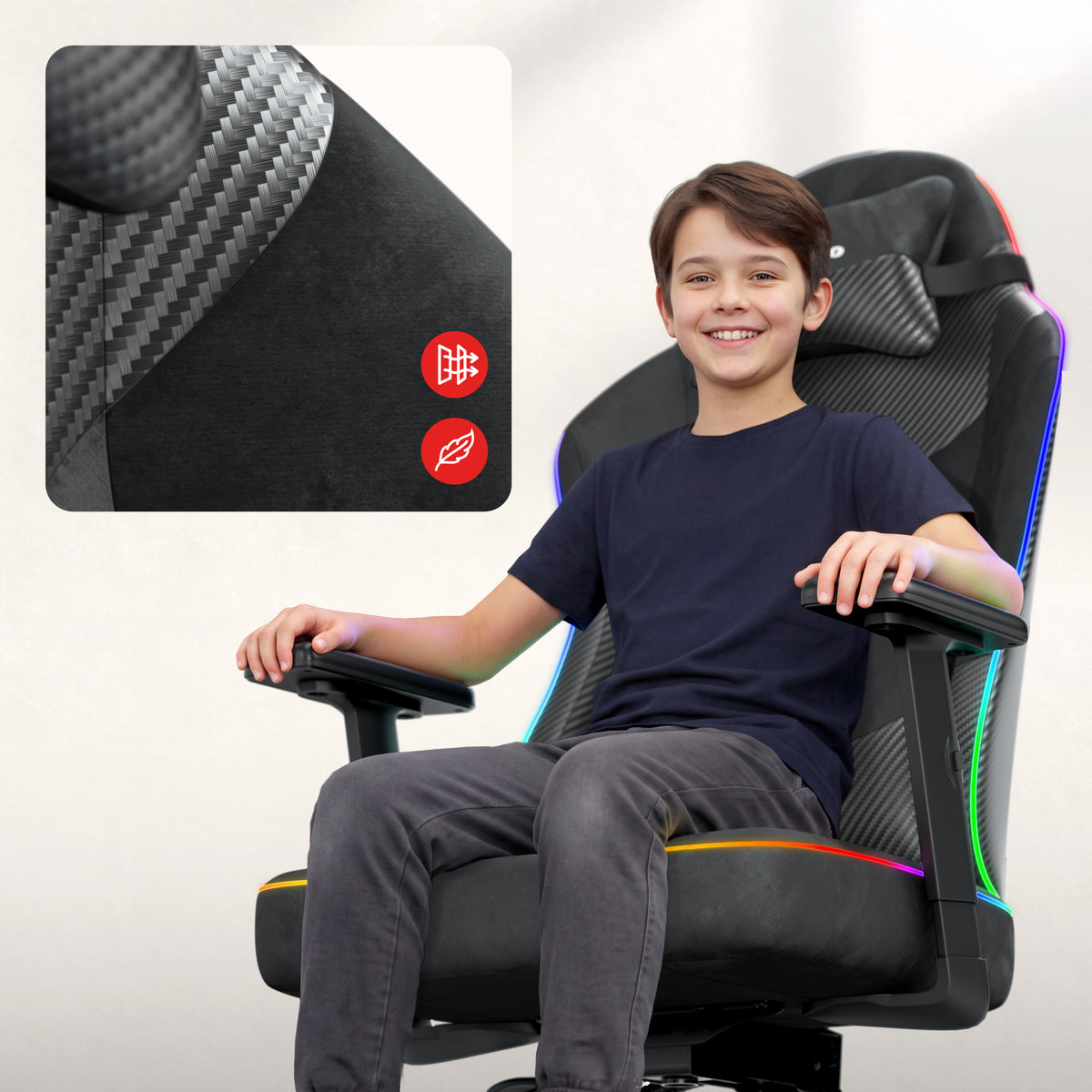 Sedia da gaming per adolescenti Huzaro Ranger 5.7 RGB Black