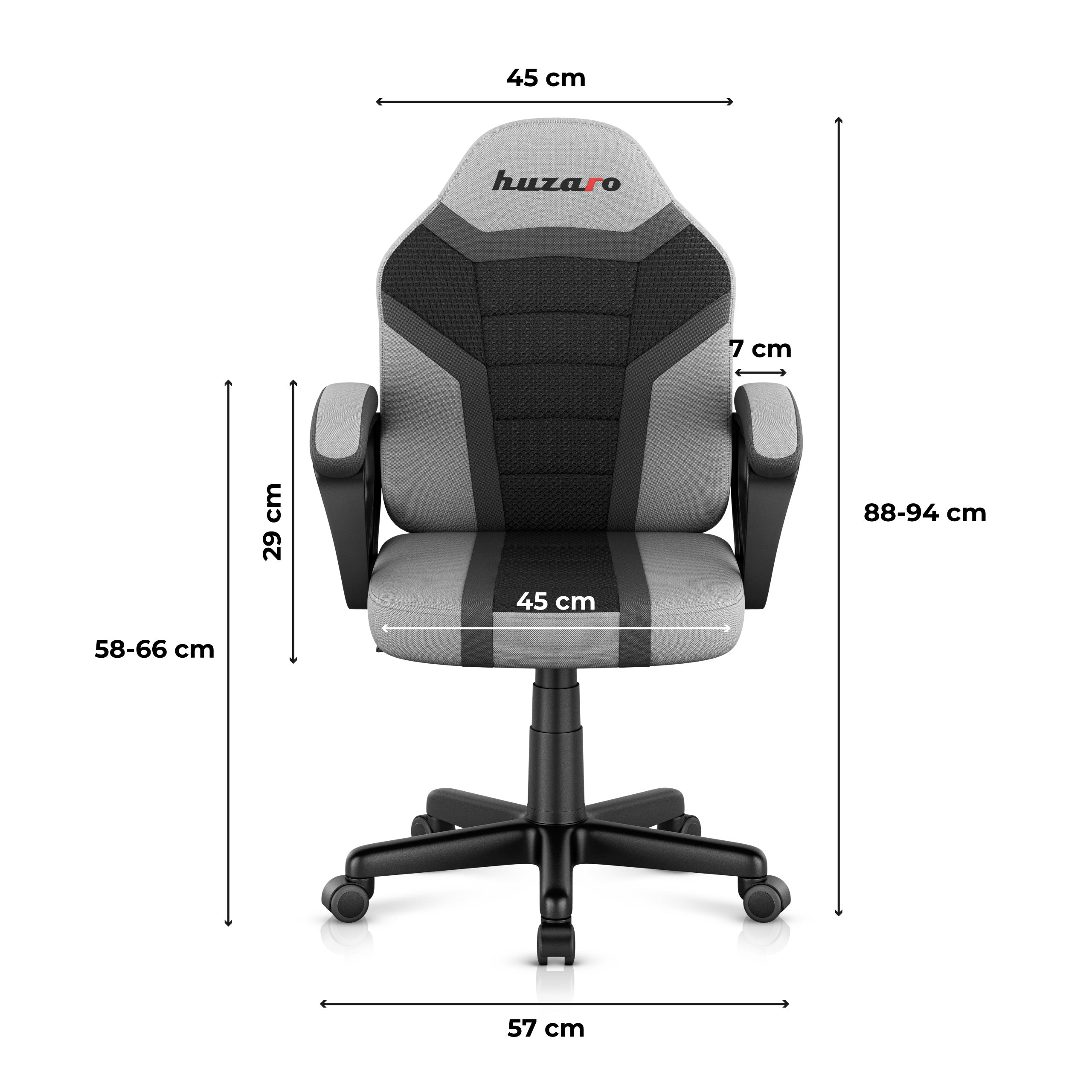 Poltrona da gaming per bambini HUZARO RANGER 1.0 Grey Mesh