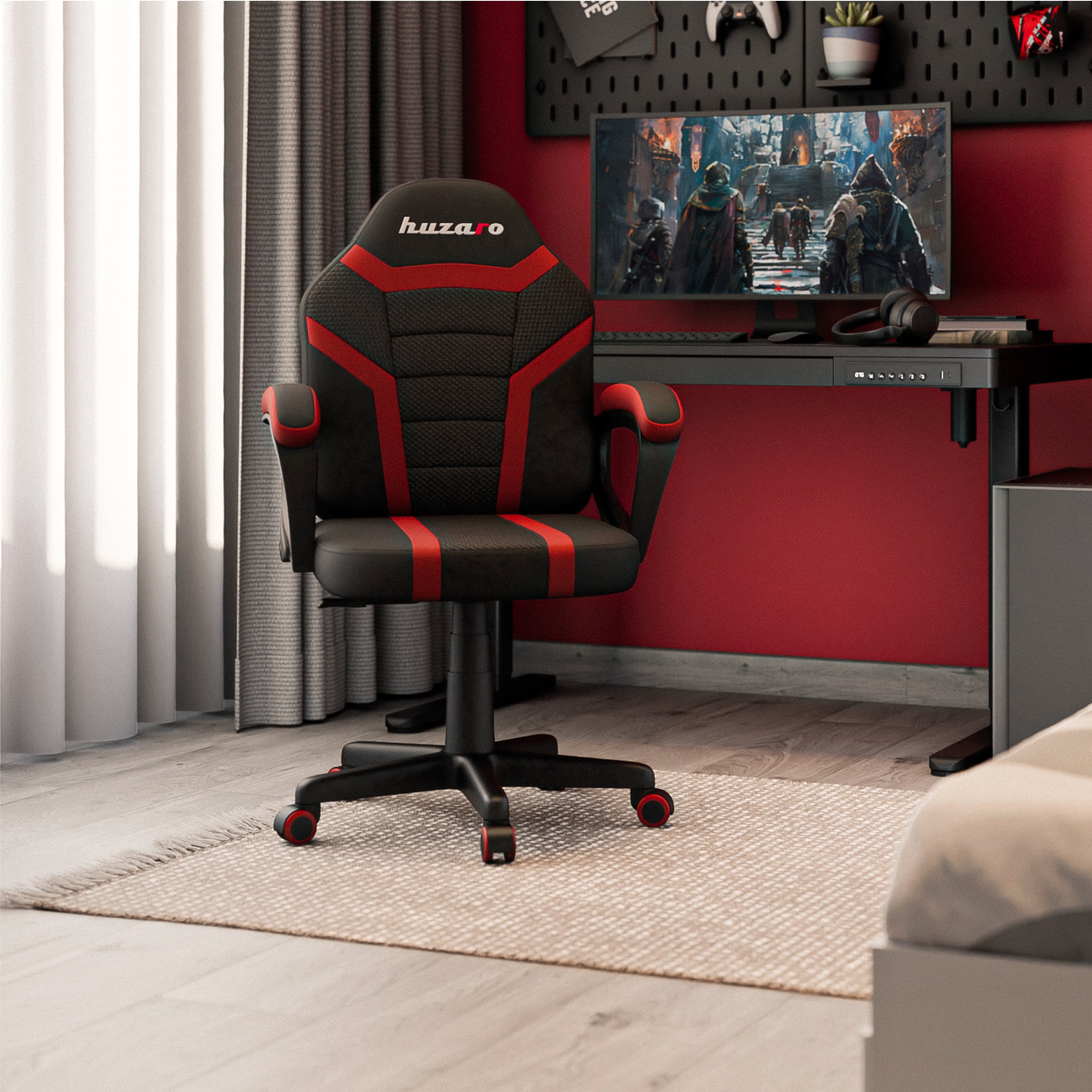Poltrona da gaming per bambini HUZARO RANGER 1.0 Red Mesh