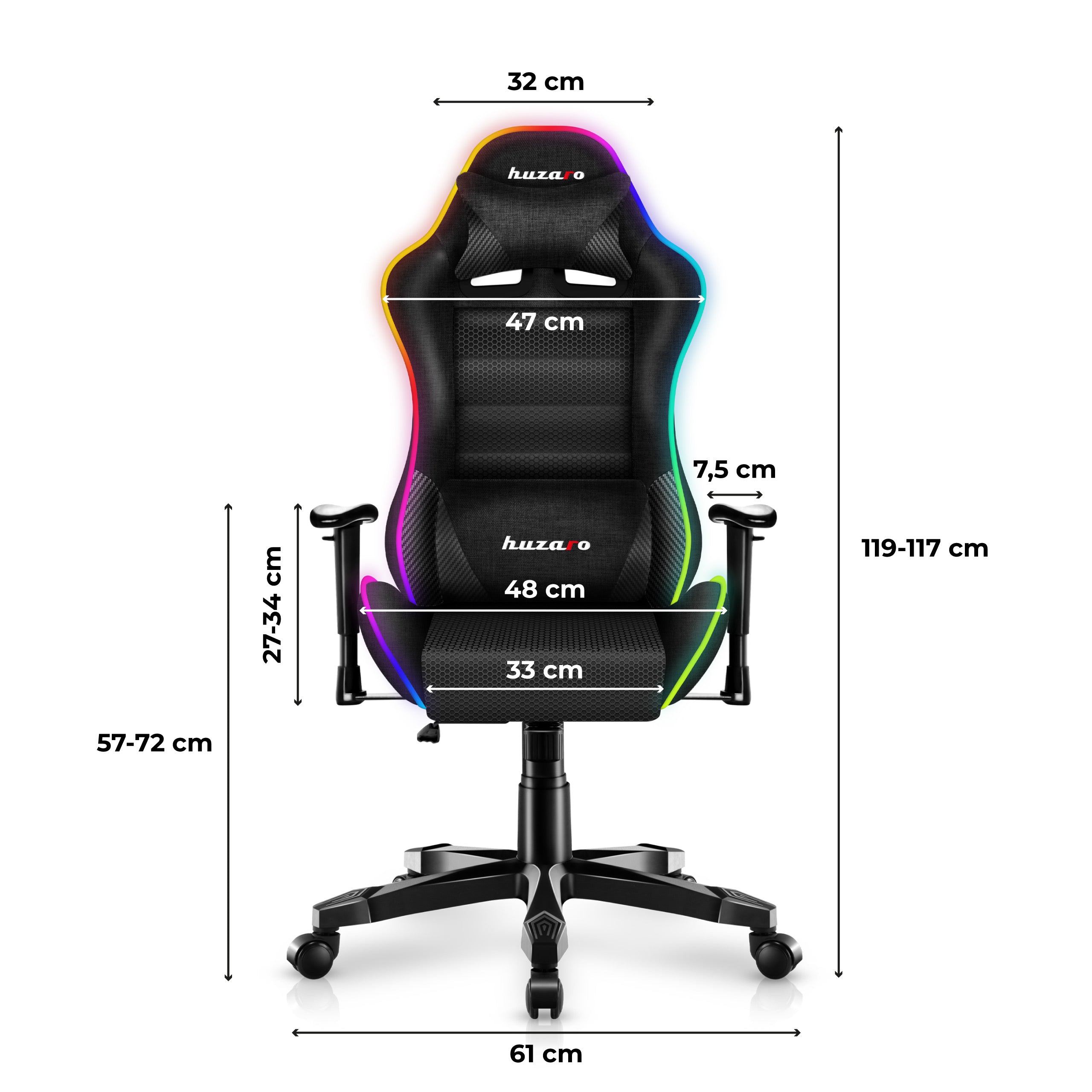 Poltrona da gaming per bambini HUZARO RANGER 6.0 RGB Mesh