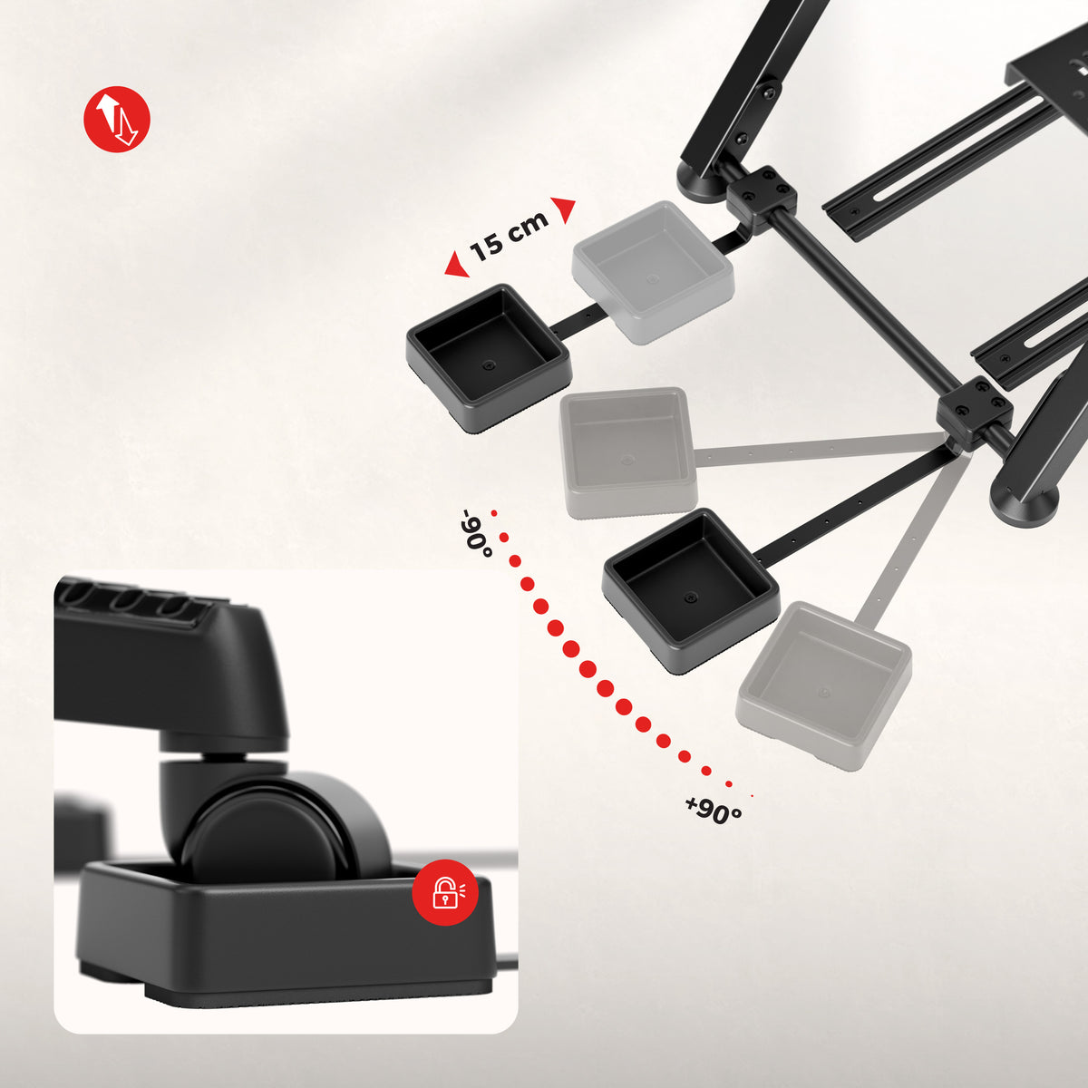 Telaio pieghevole per sim racing Huzaro Speed 2.5 White