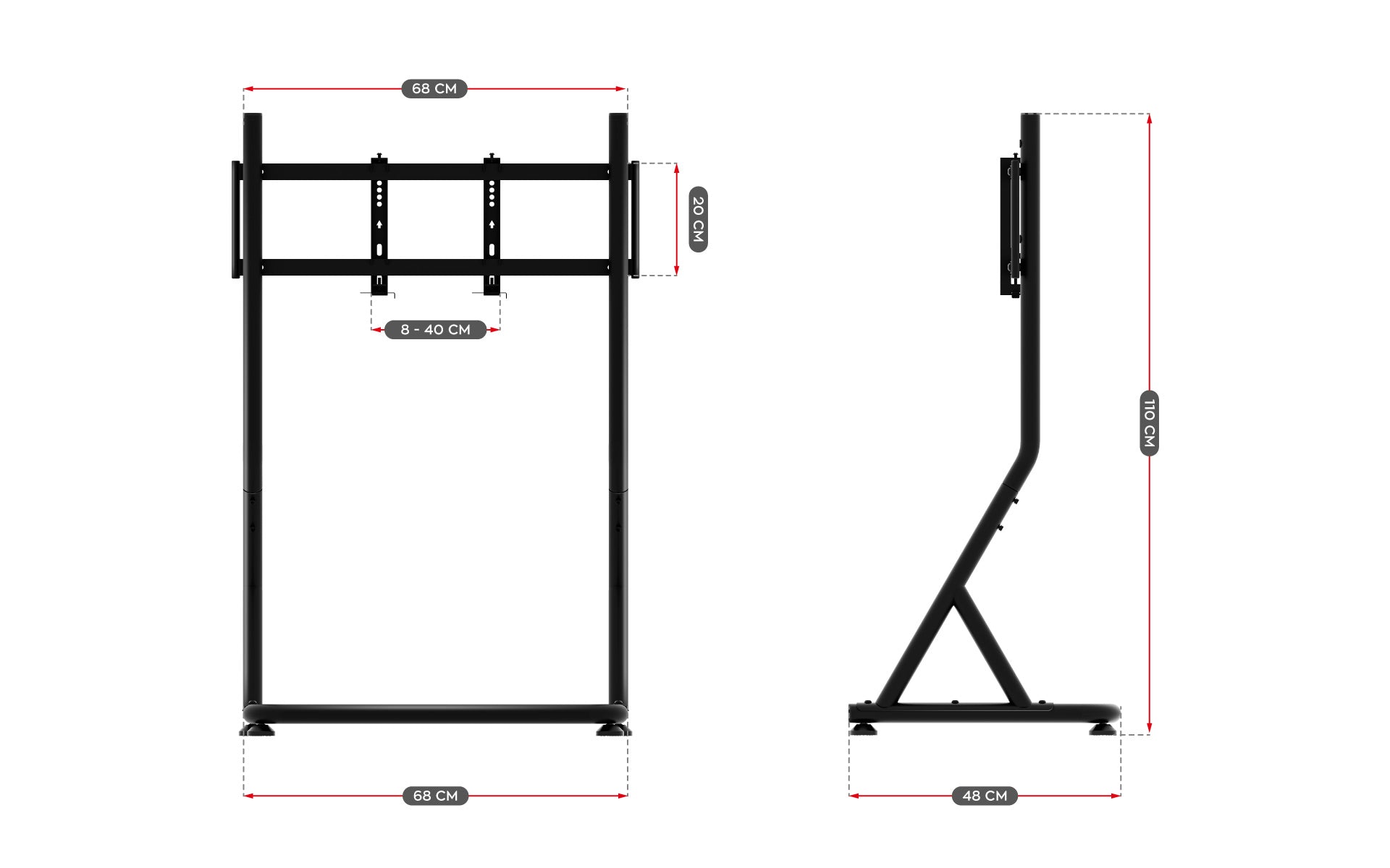 Supporto TV Huzaro Speed 9.1 per sim racing