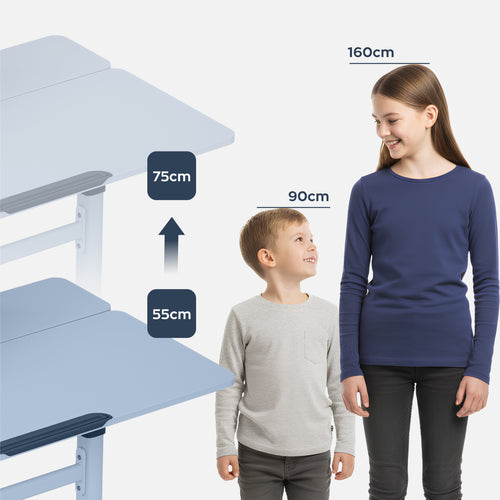 Scrivania per bambini regolabile Mark Adler Study 3.7 Grey 90 cm