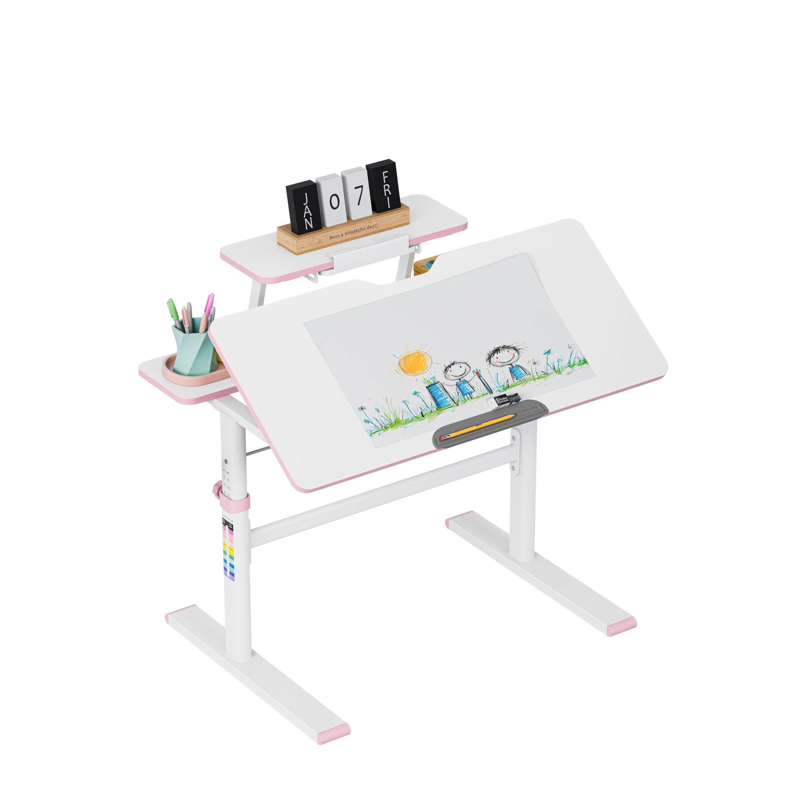 Scrivania per bambini regolabile Mark Adler Study 3.7 Pink 90 cm