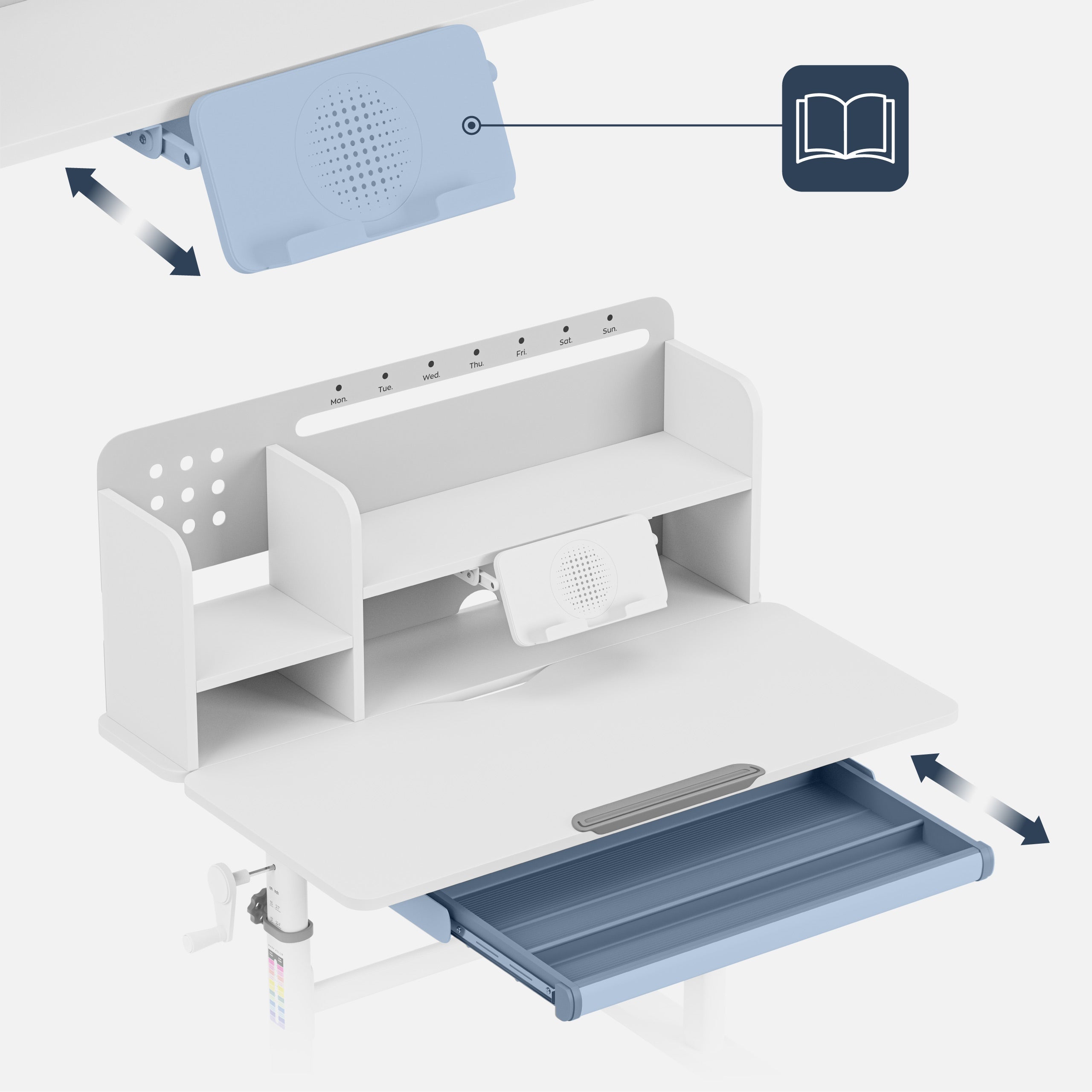 Scrivania ergonomica per bambini Mark Adler Study 5.0 Grey 90 cm
