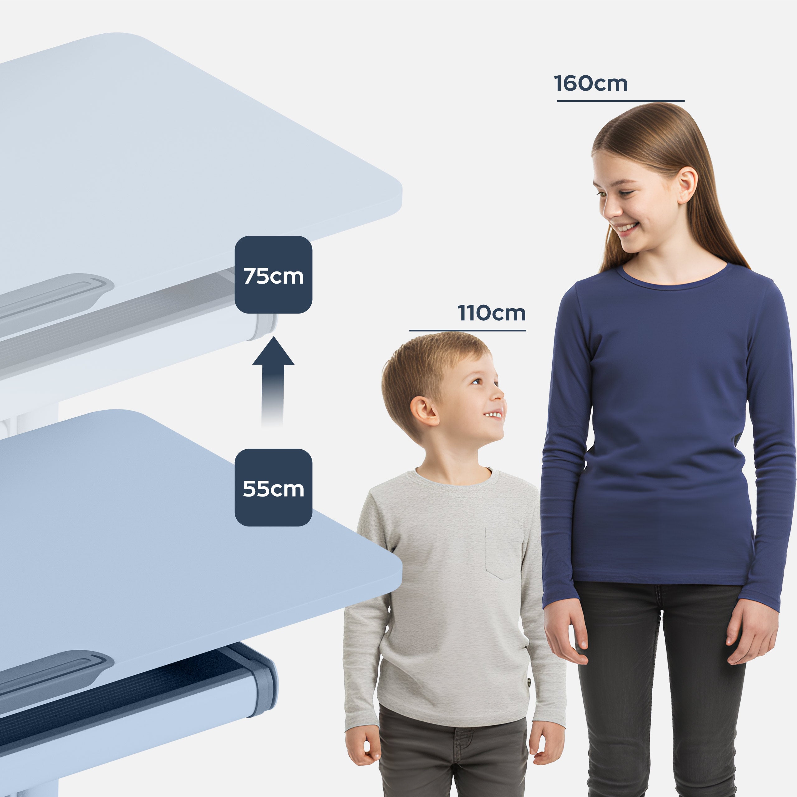 Scrivania ergonomica per bambini Mark Adler Study 5.0 Grey 90 cm