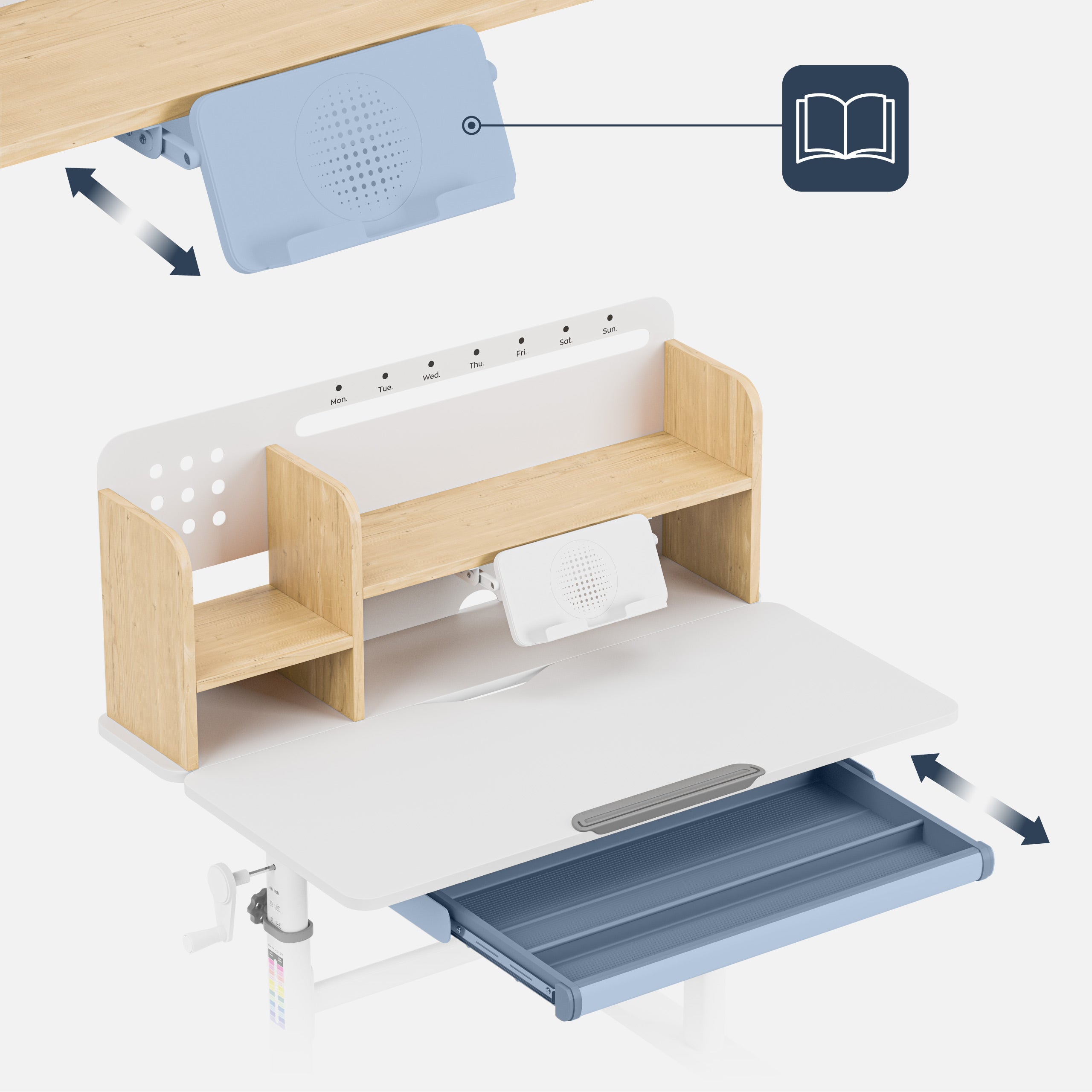 Scrivania ergonomica per bambini Mark Adler Study 5.0 Wood 90 cm