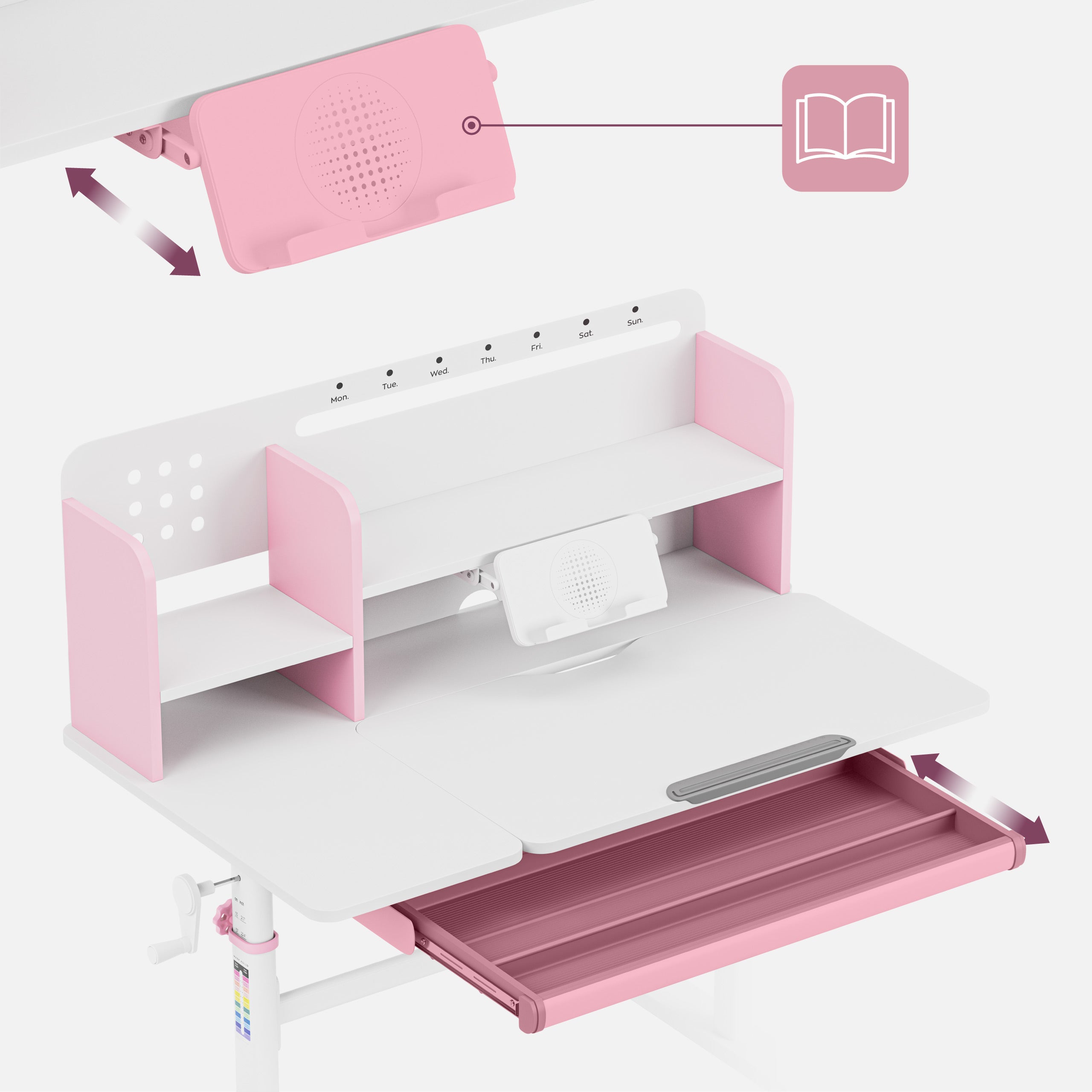 Scrivania per bambini Mark Adler Study 5.7 Pink 100 cm