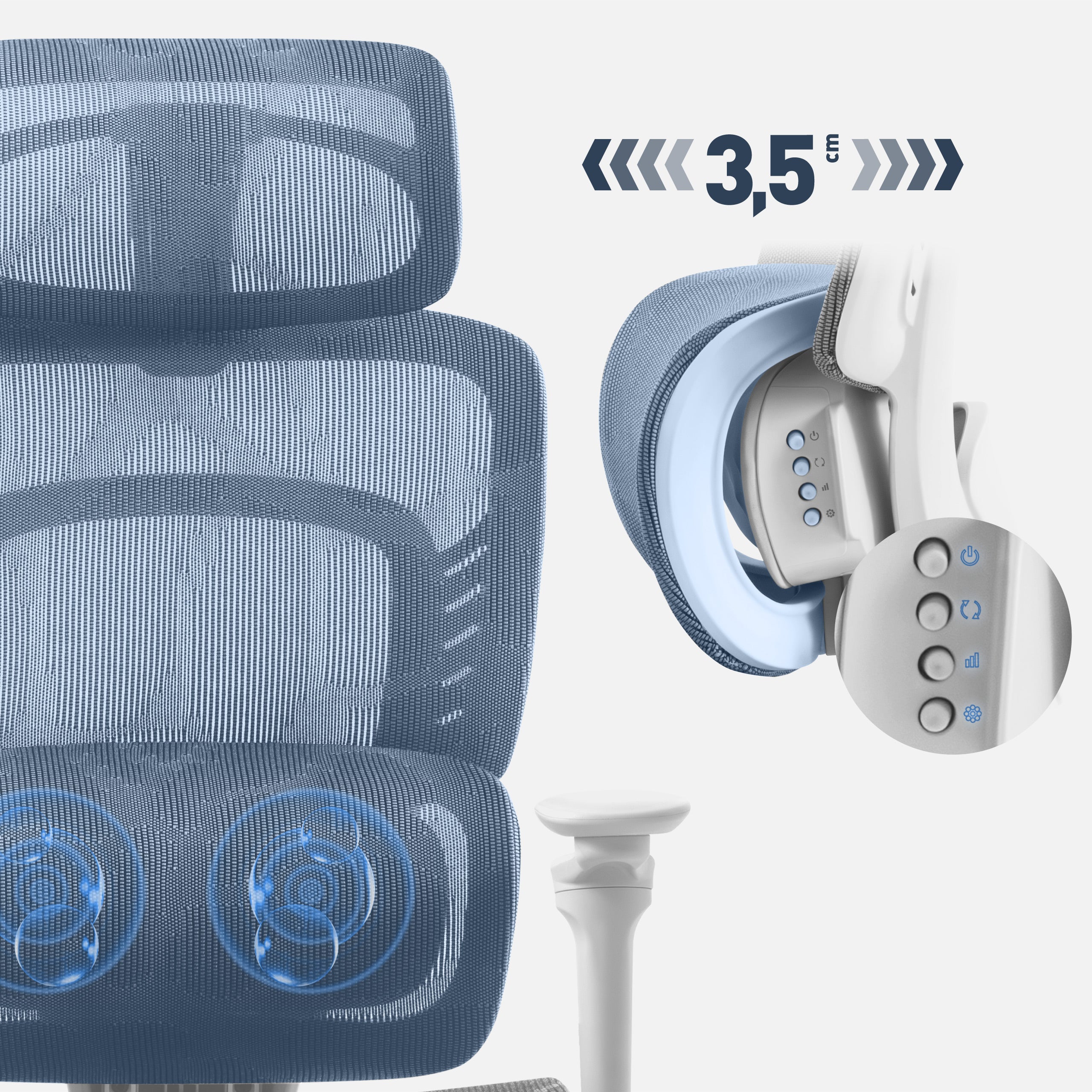 Poltrona da ufficio con funzione massaggio Mark Adler Visioner 8.3 Grey